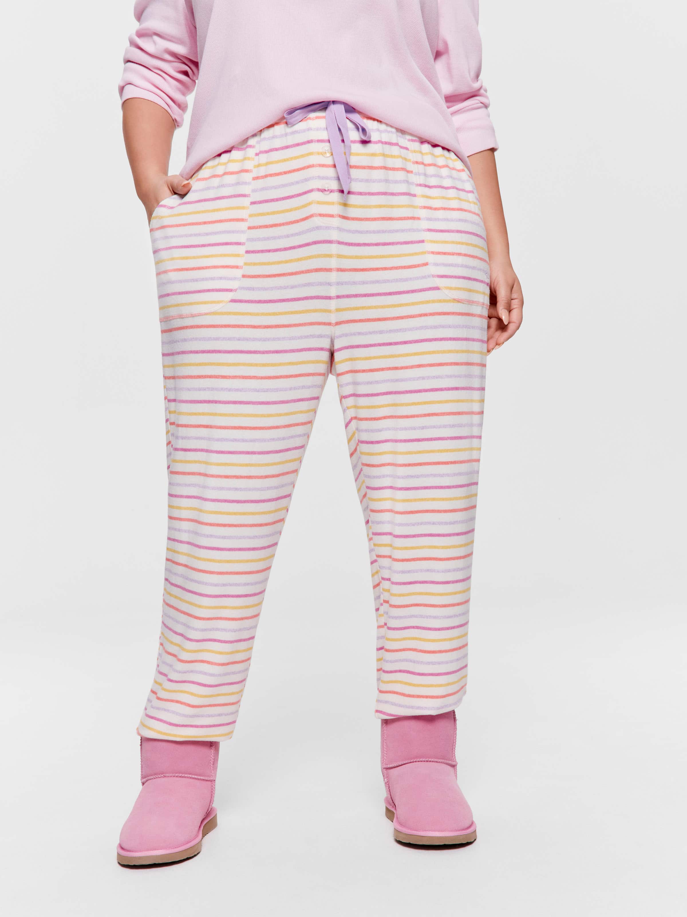 P.A. Plus Fuzzy Colourful Stripe Easy Pj Pant