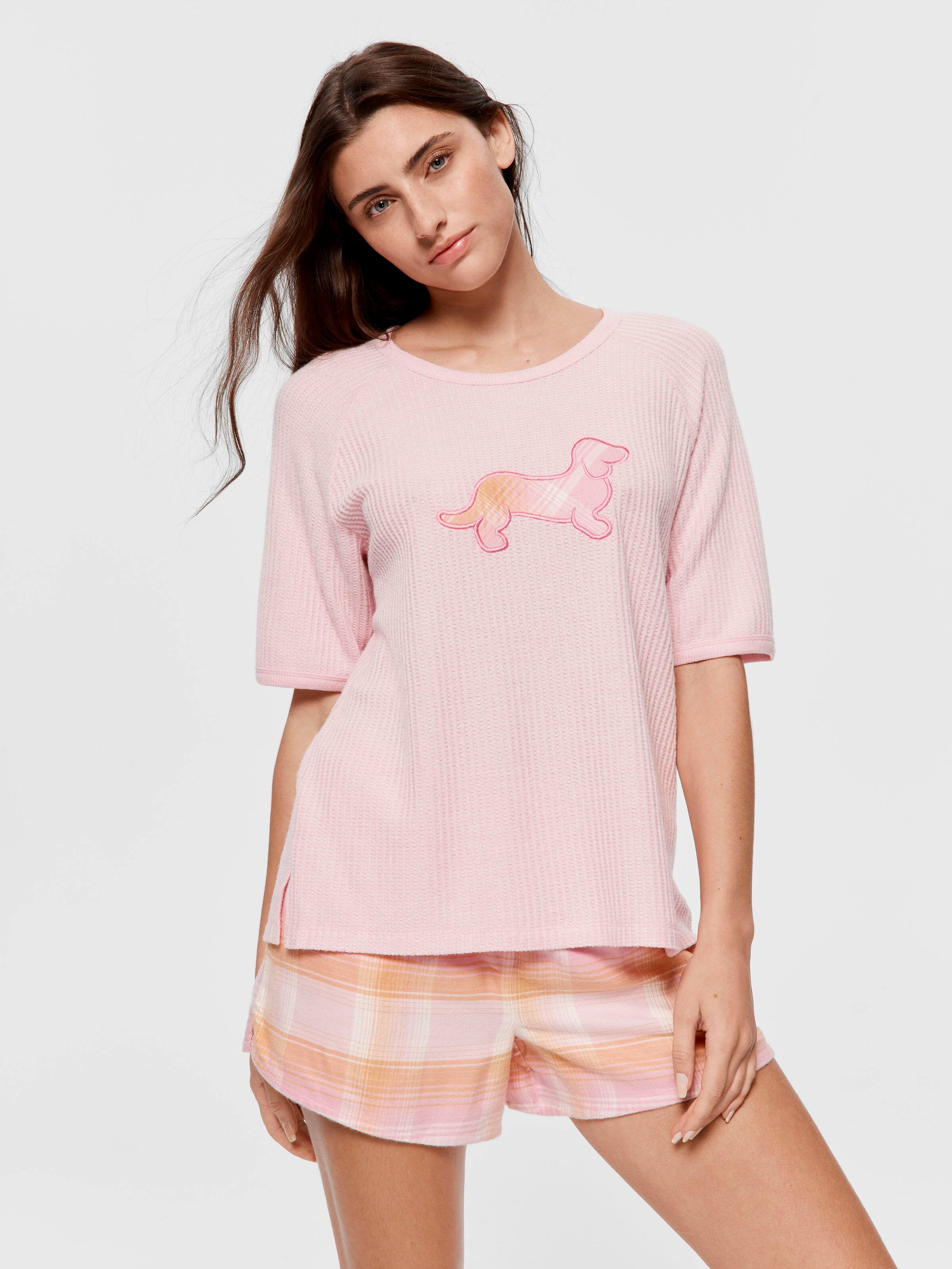 Waffle Penny Brushed Oversized Tee
