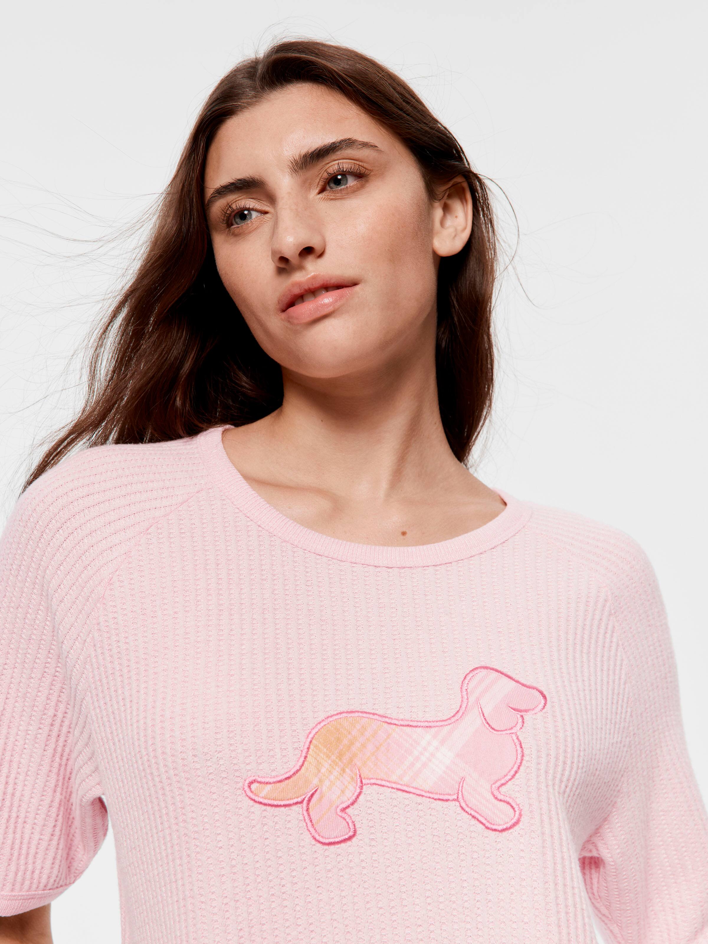 Waffle Penny Brushed Oversized Tee