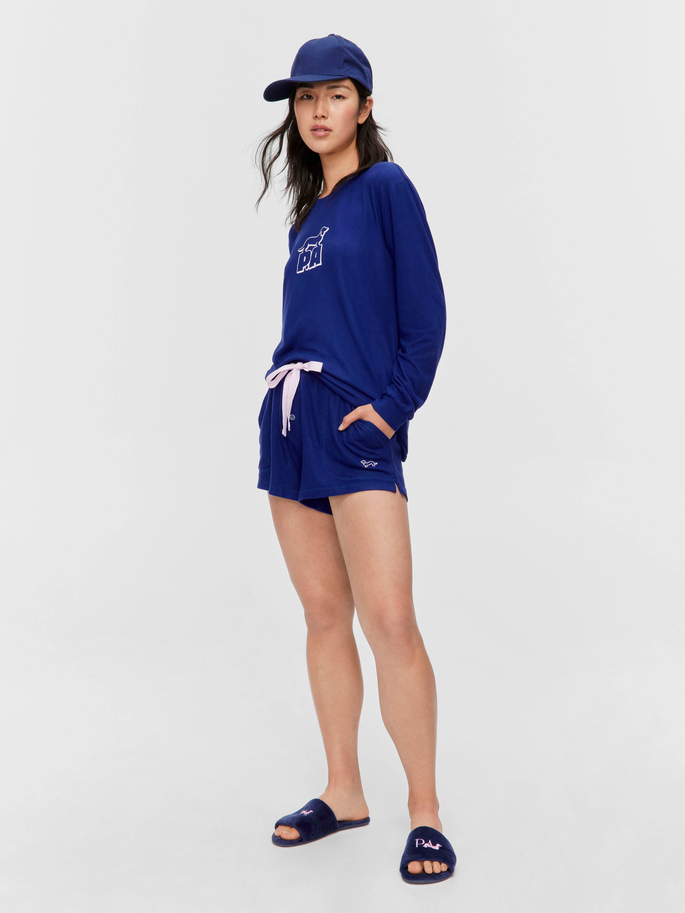 Navy Plush Mini Short