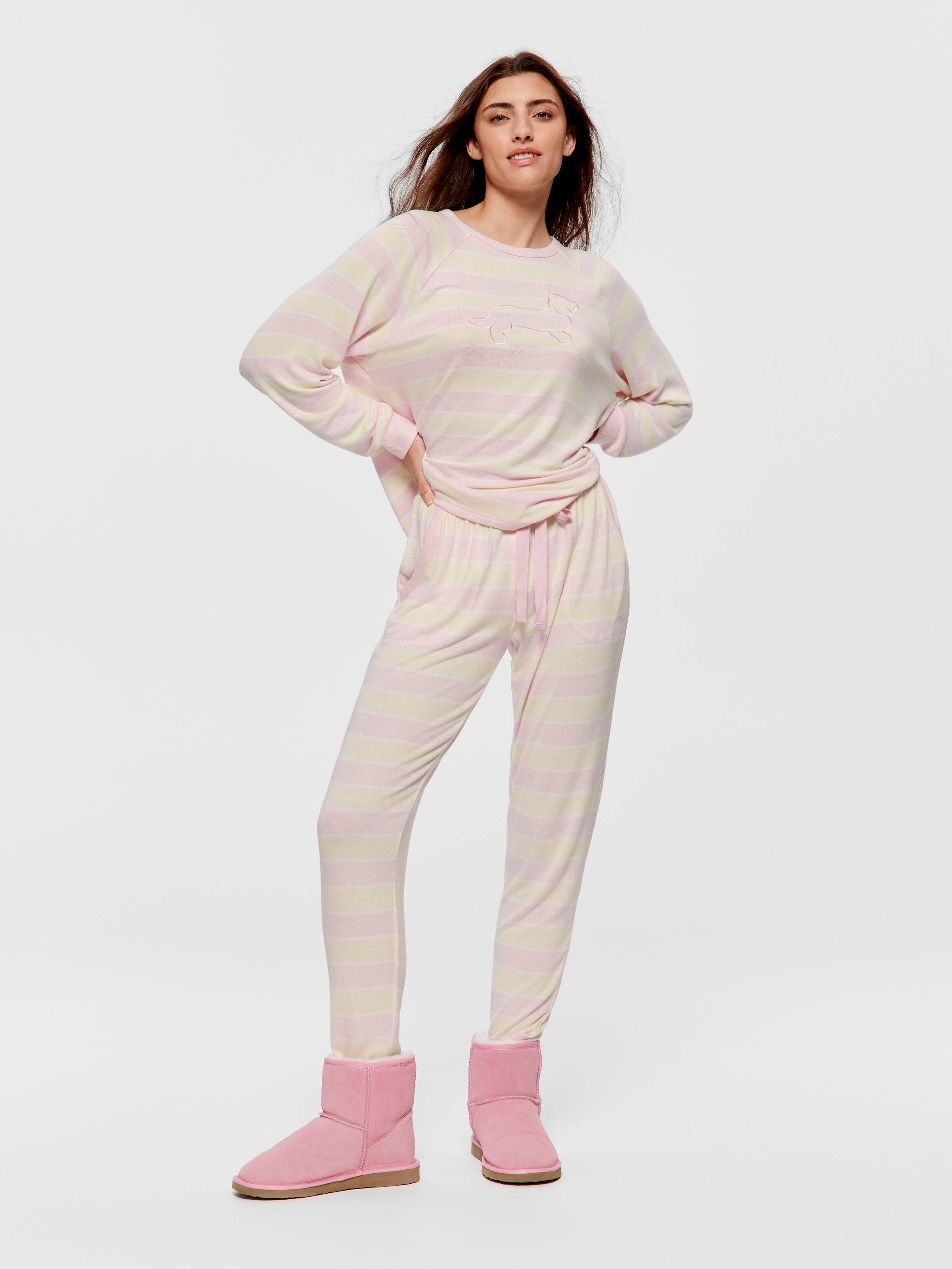Pastel Fuzzy Tapered Pj Pant