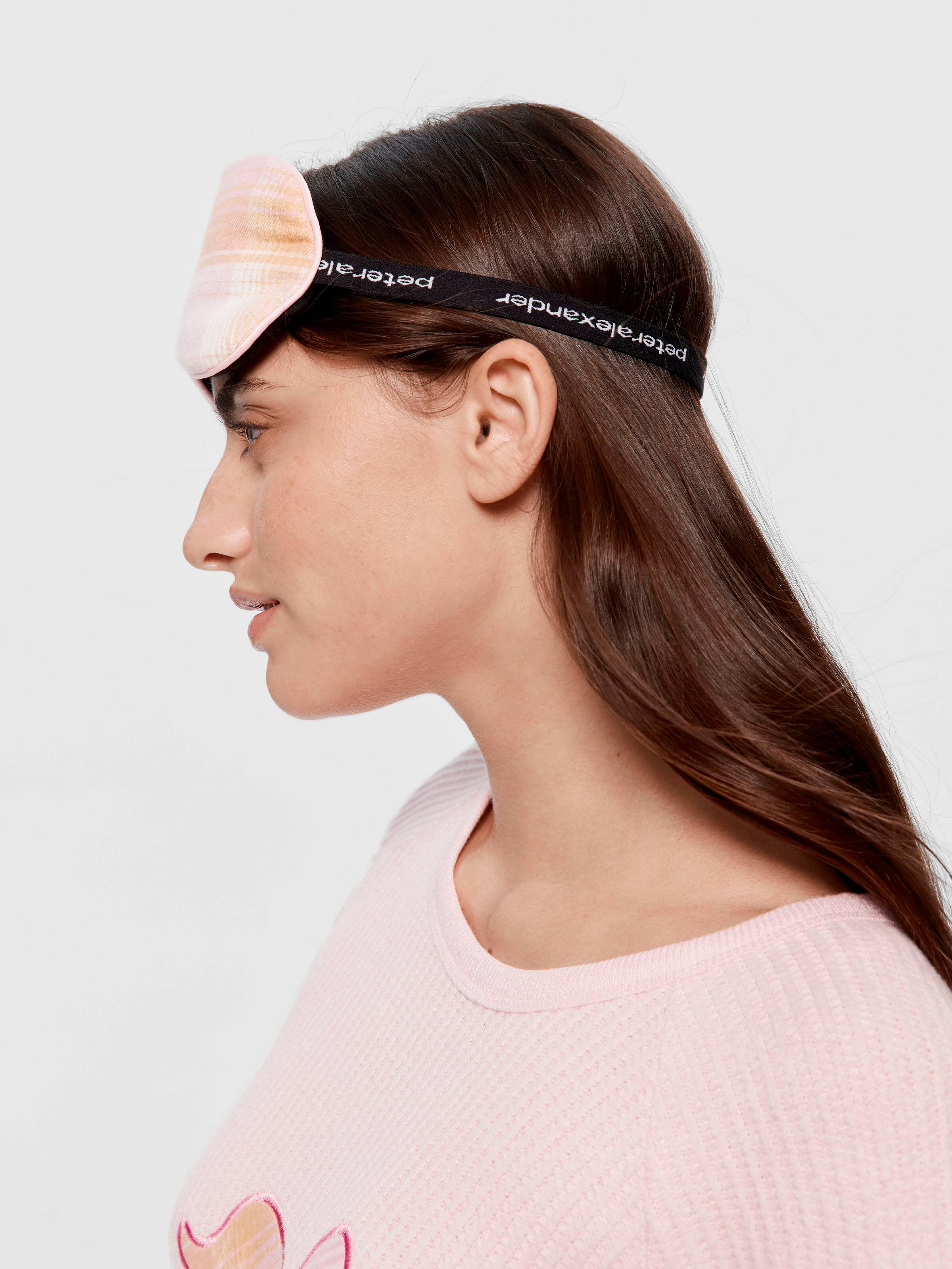 Lilac Check Eye Mask
