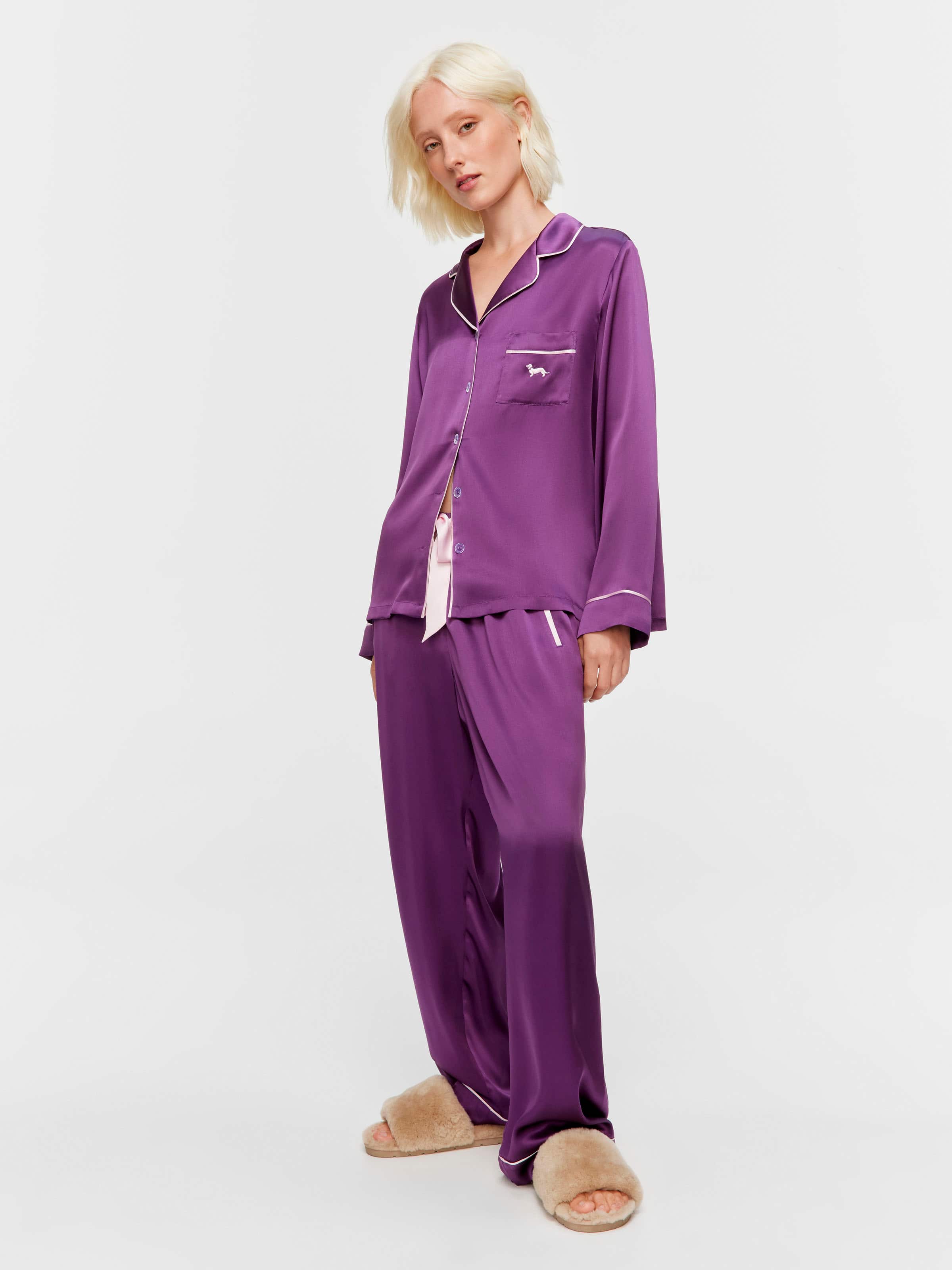 Plum Mulberry Silk Long Pj Set