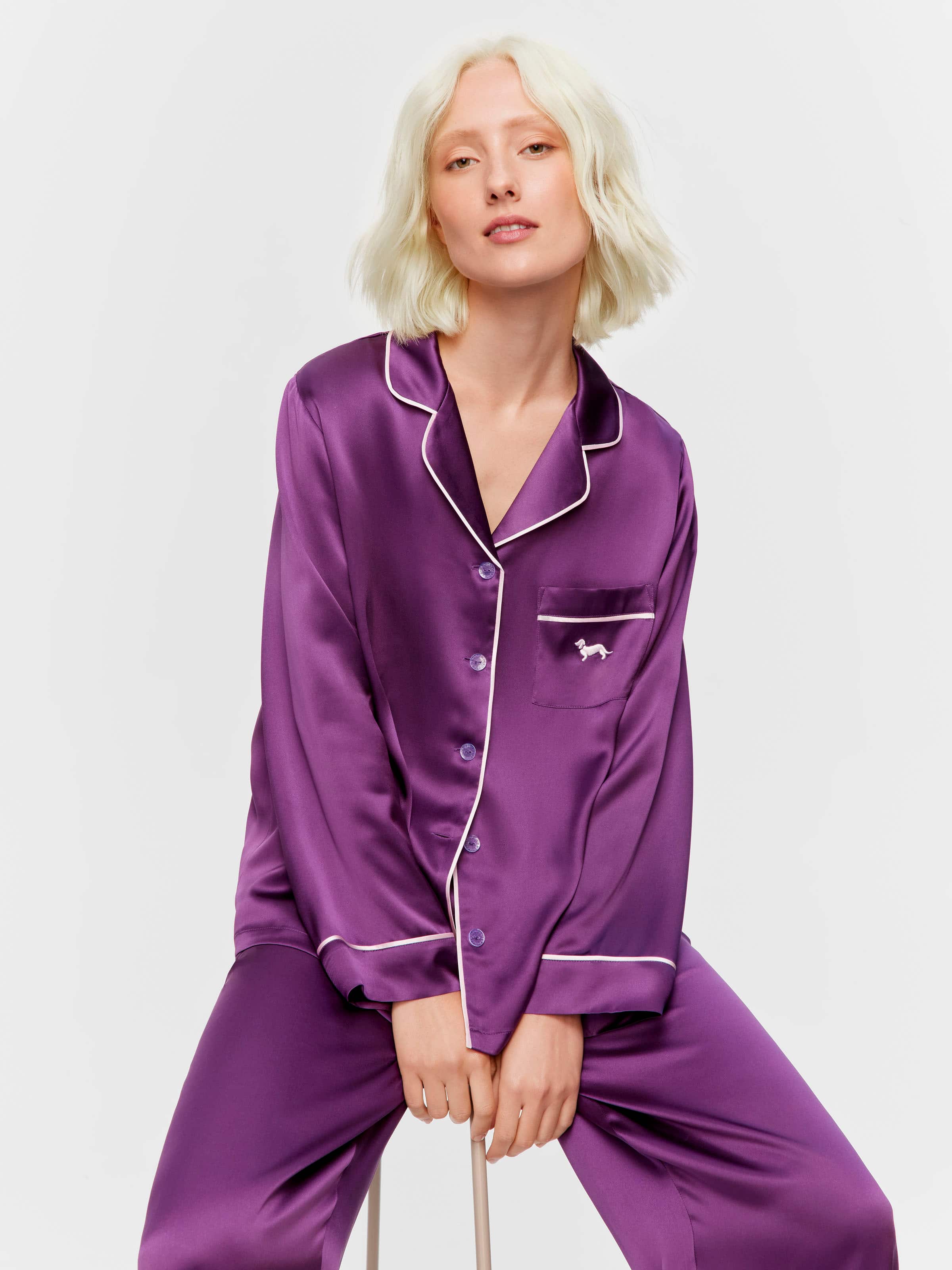 Plum Mulberry Silk Long Pj Set