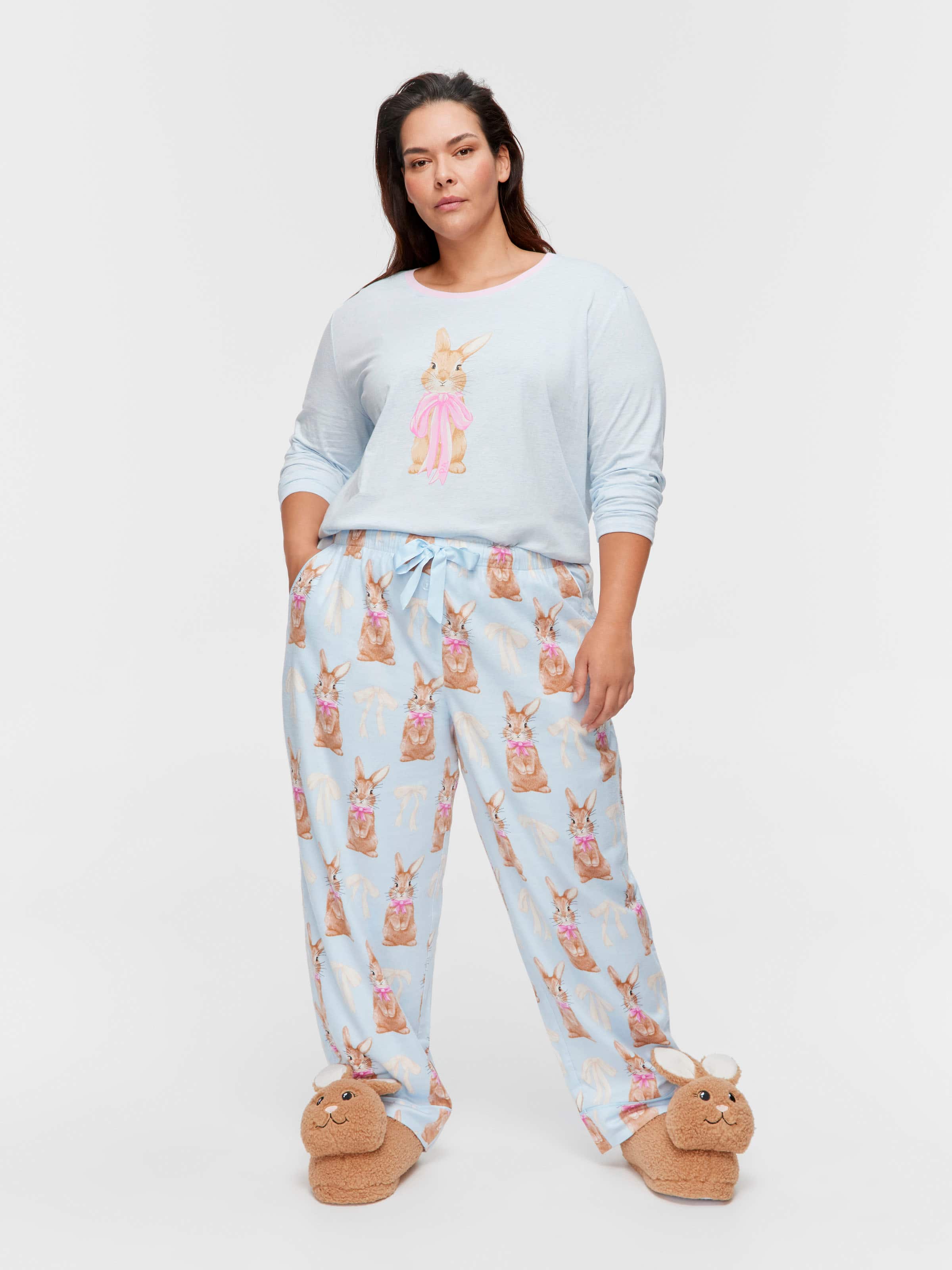 P.A. Plus Bow Bunny Bamboo Flannelette Classic Pj Pant