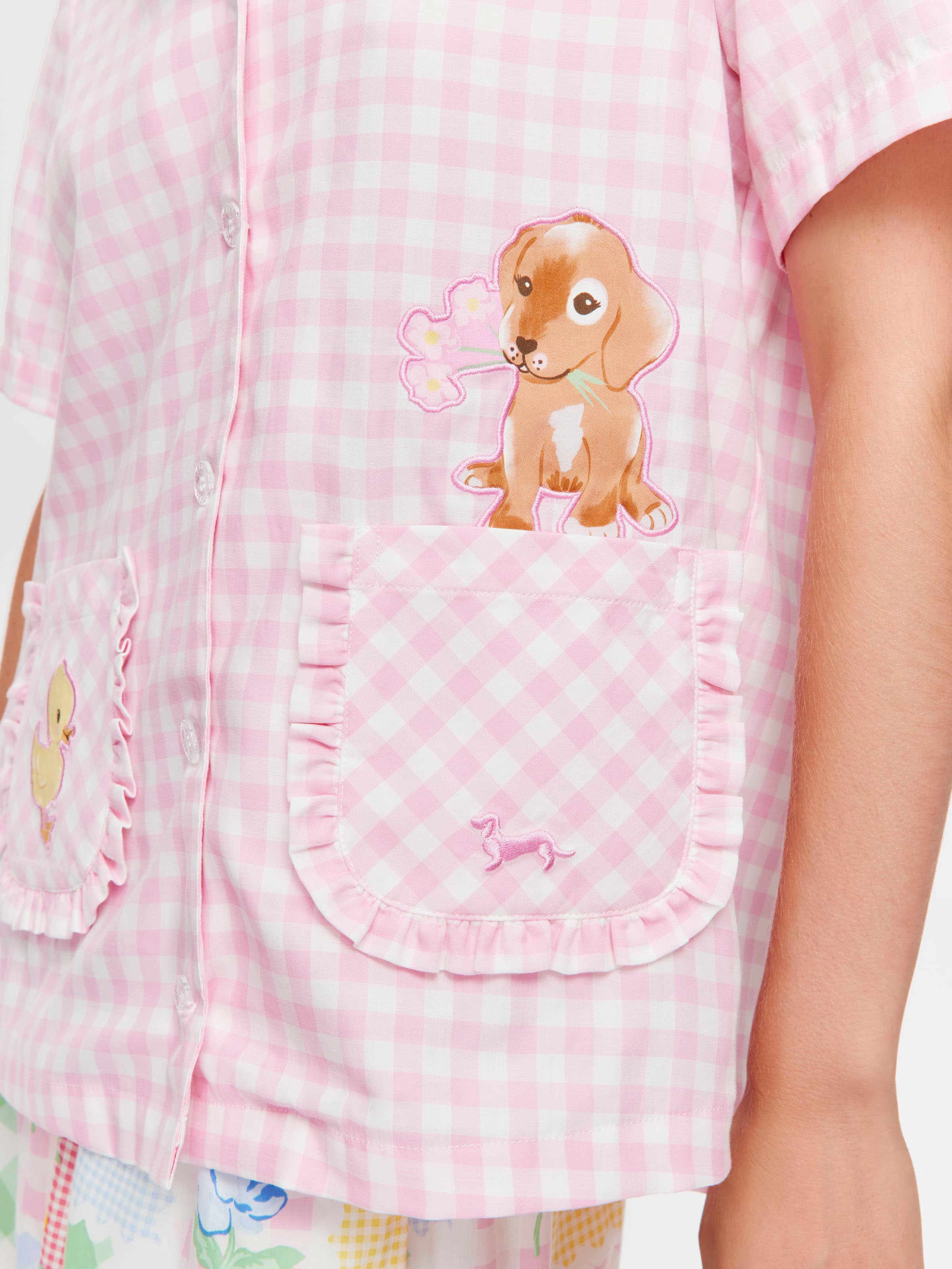 Pink Gingham Short Sleeve Shirt