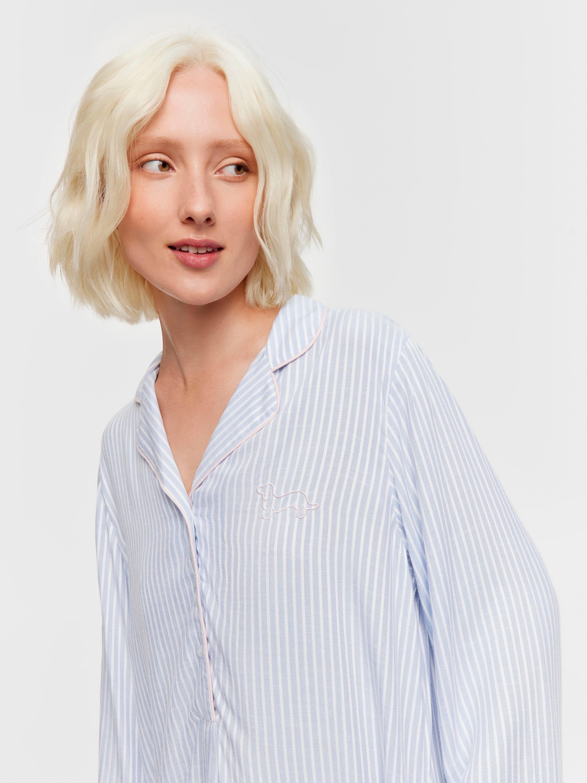 Stripe Long Sleeve Nightshirt