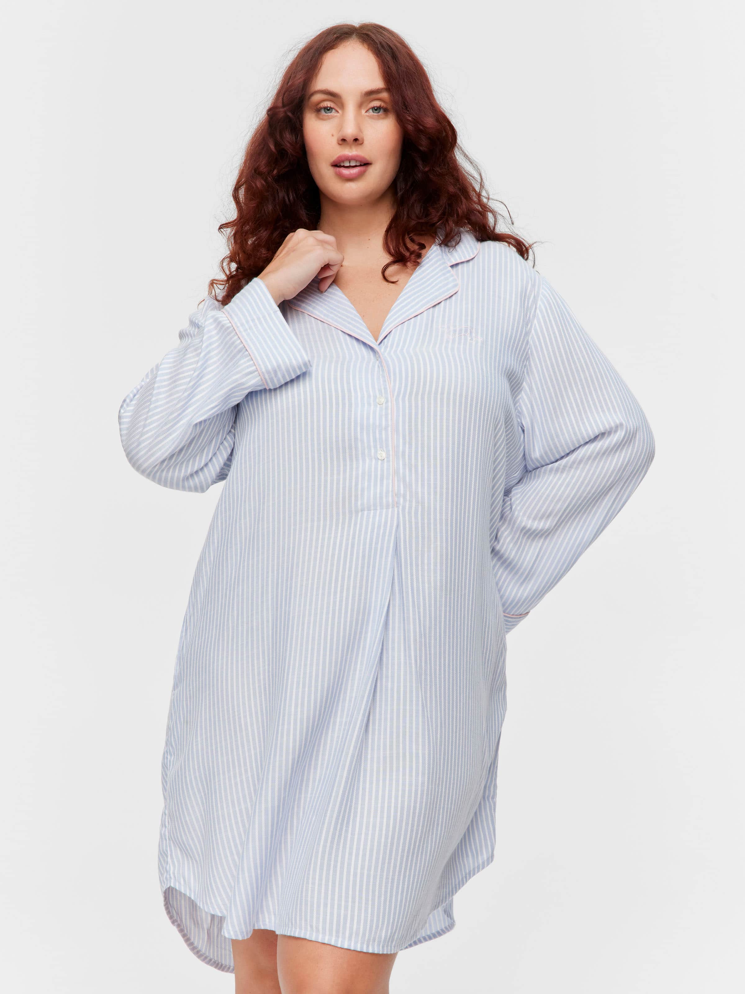 P.A. Plus Stripe Long Sleeve Nightshirt