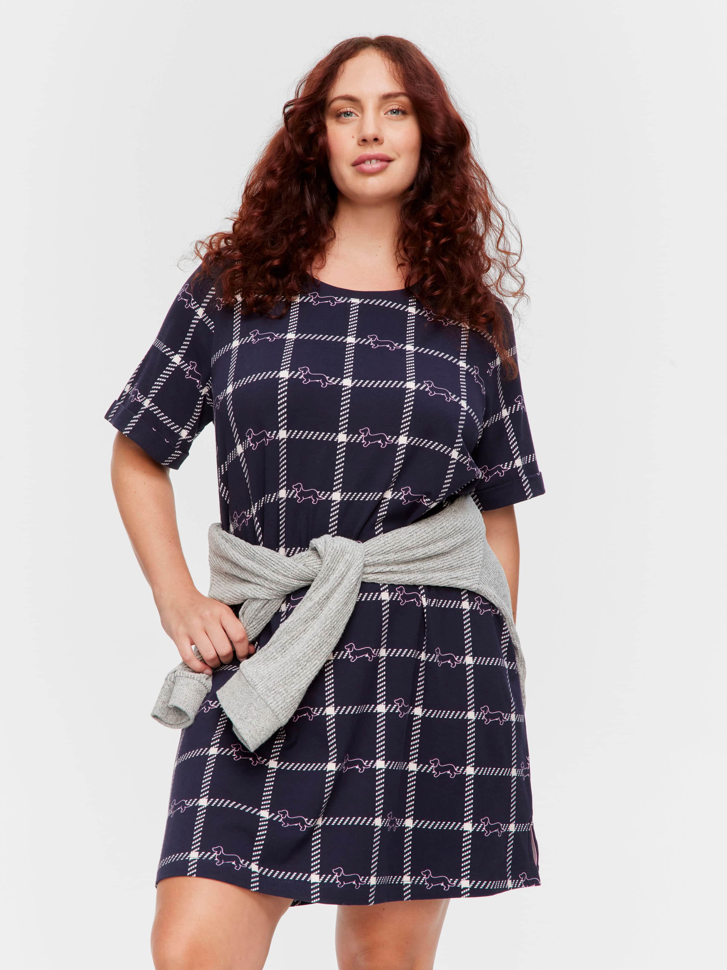 P.A. Plus Penny Windowpane Sleep Tee