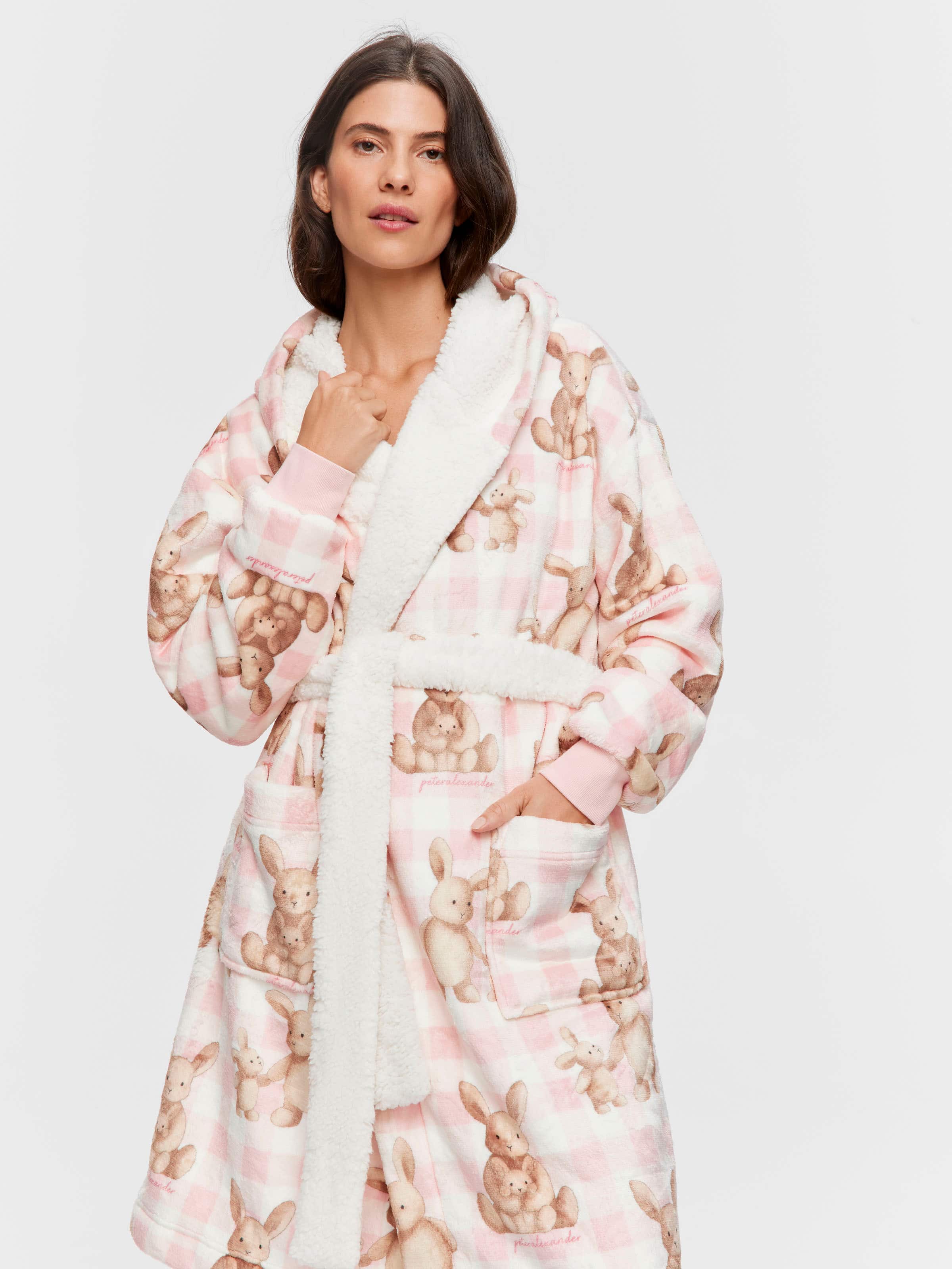 Soft Bunny Fleece Hooded Gown