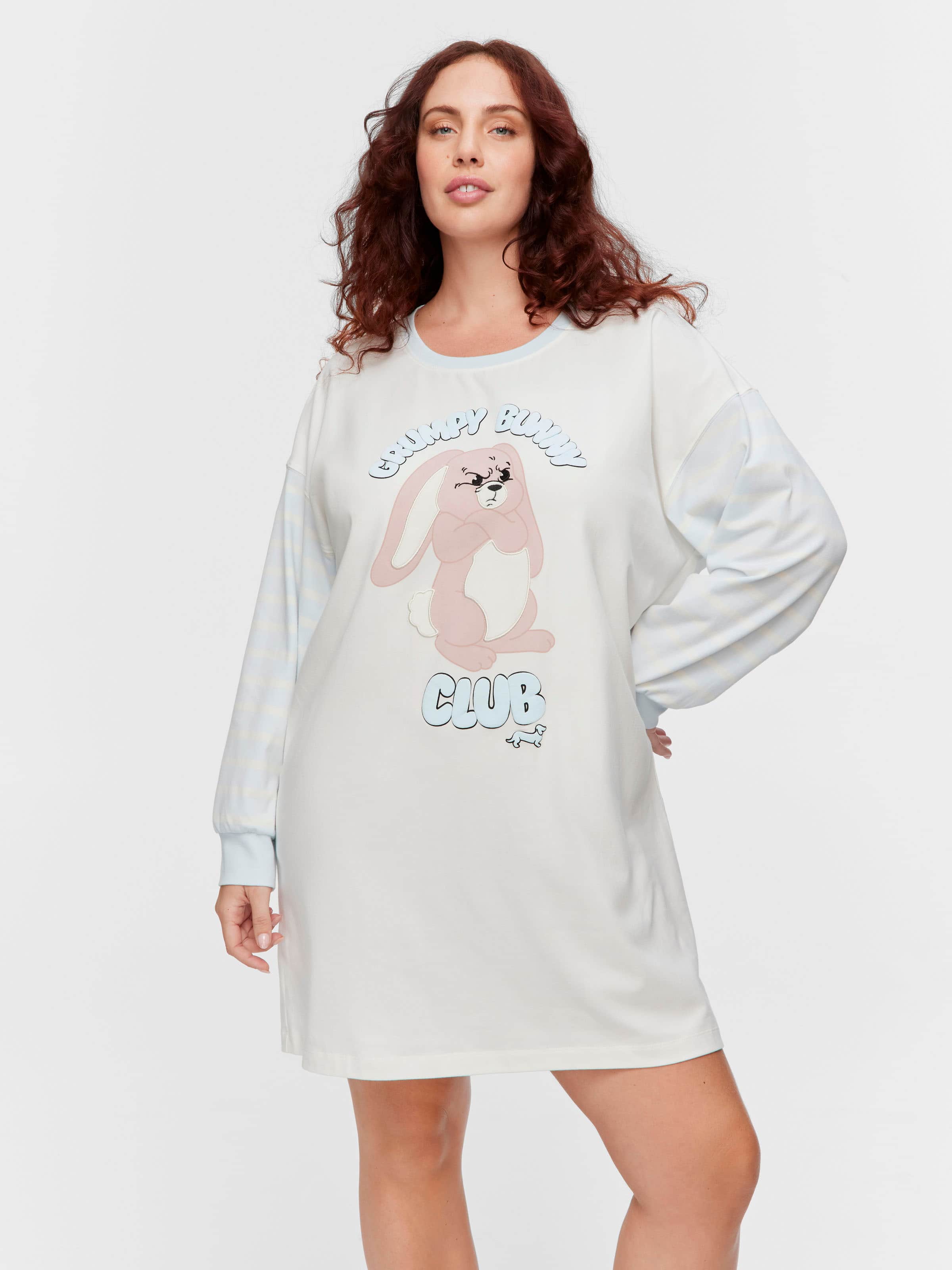P.A. Plus Grumpy Bunny Long Sleeve Nightshirt
