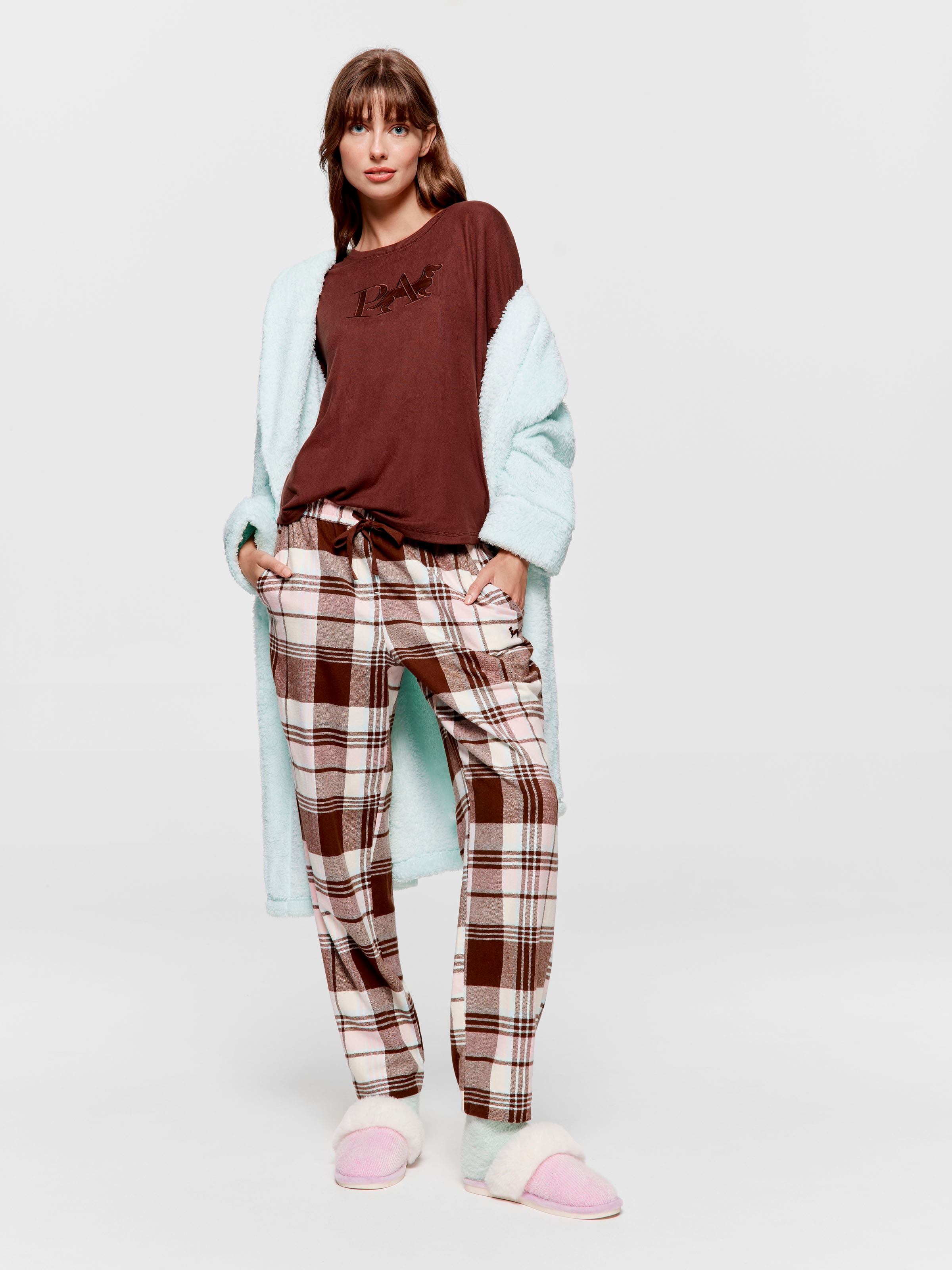 Choc Mint Flannelette Tapered Pj Pant