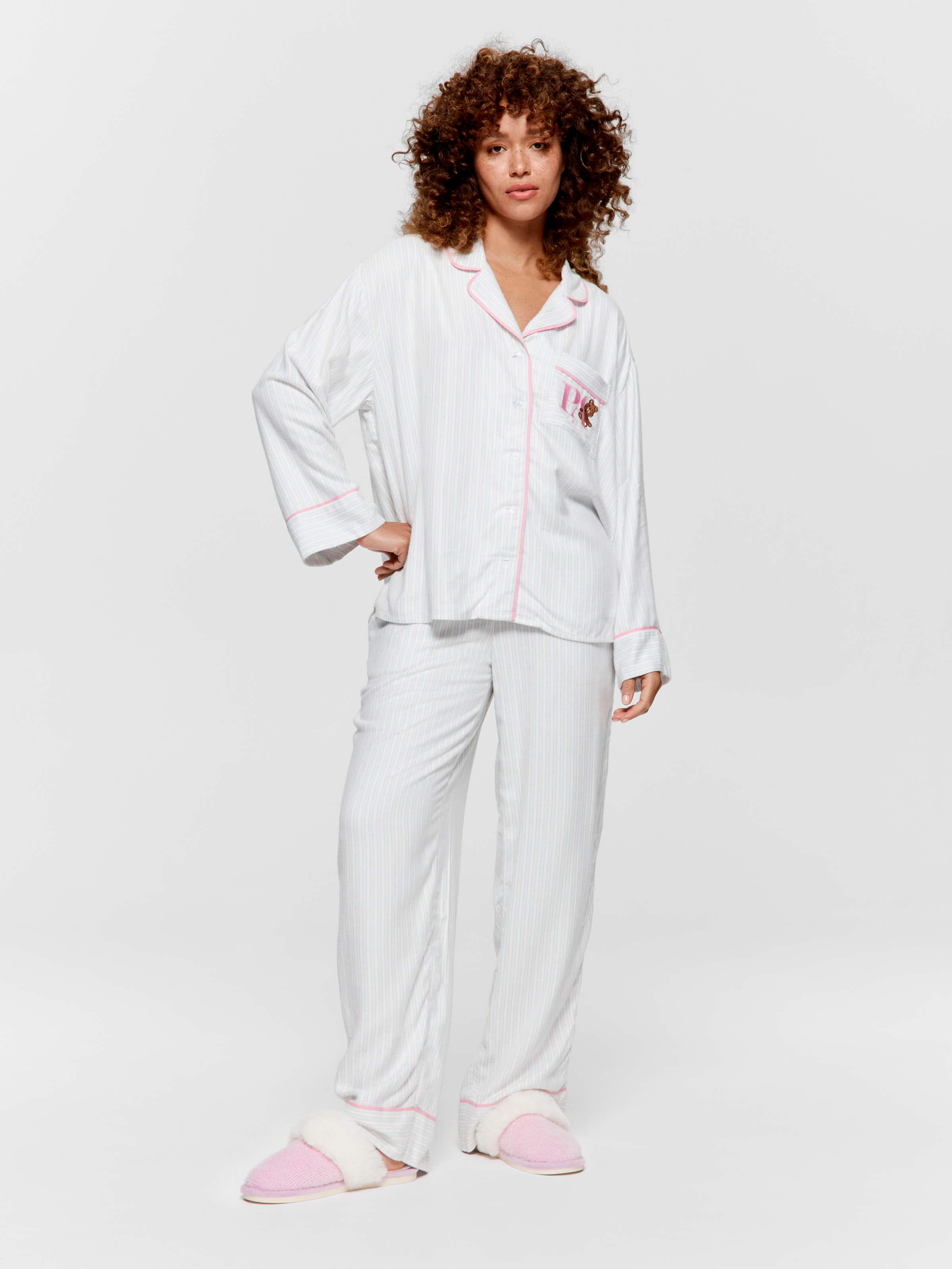 Mint Candy Stripe Viscose Flannelette Long Sleeve Shirt