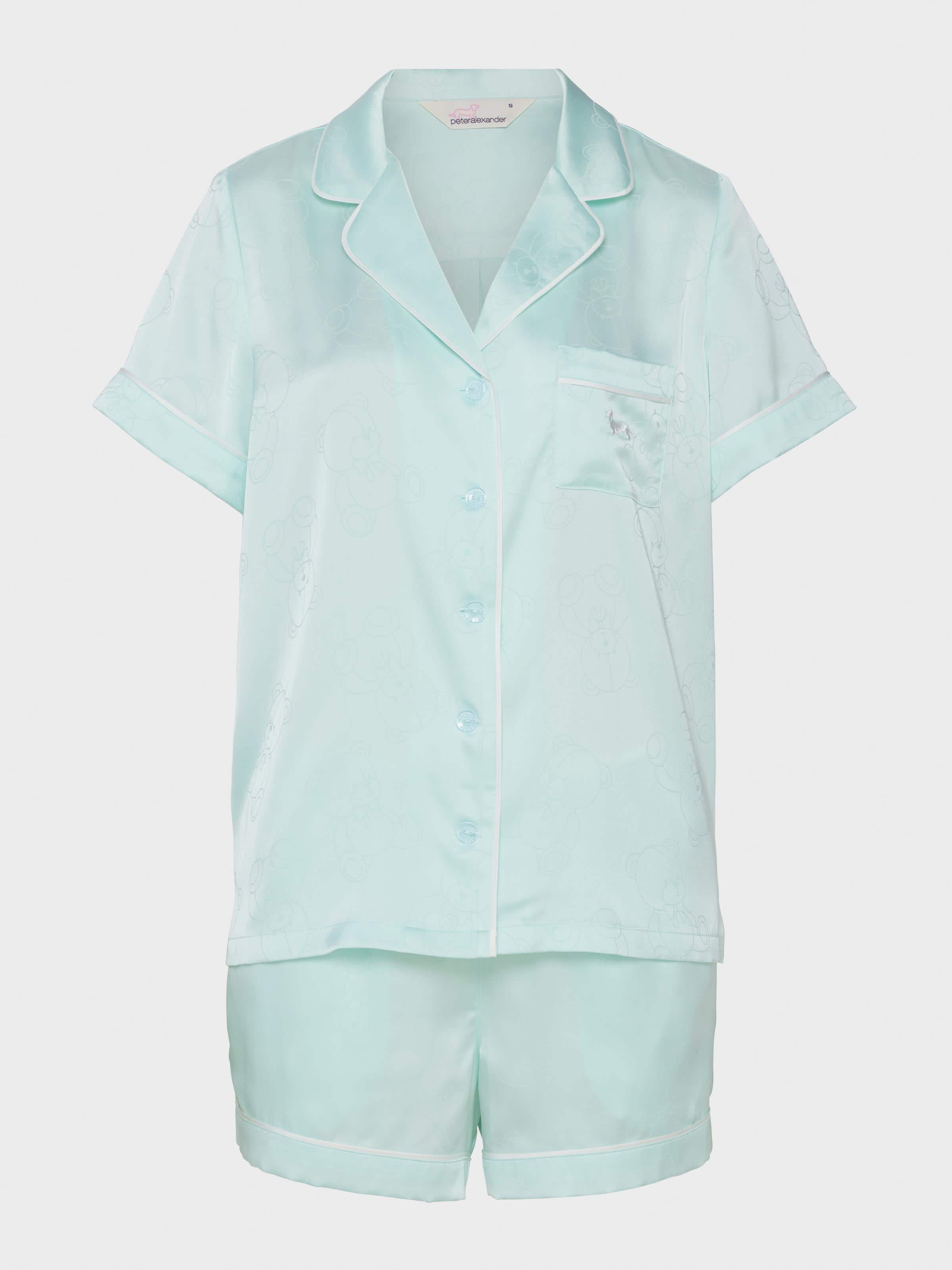 Image for Mint Teddy Bears Chic Satin Shortie Pj Set from JustGroupNZ