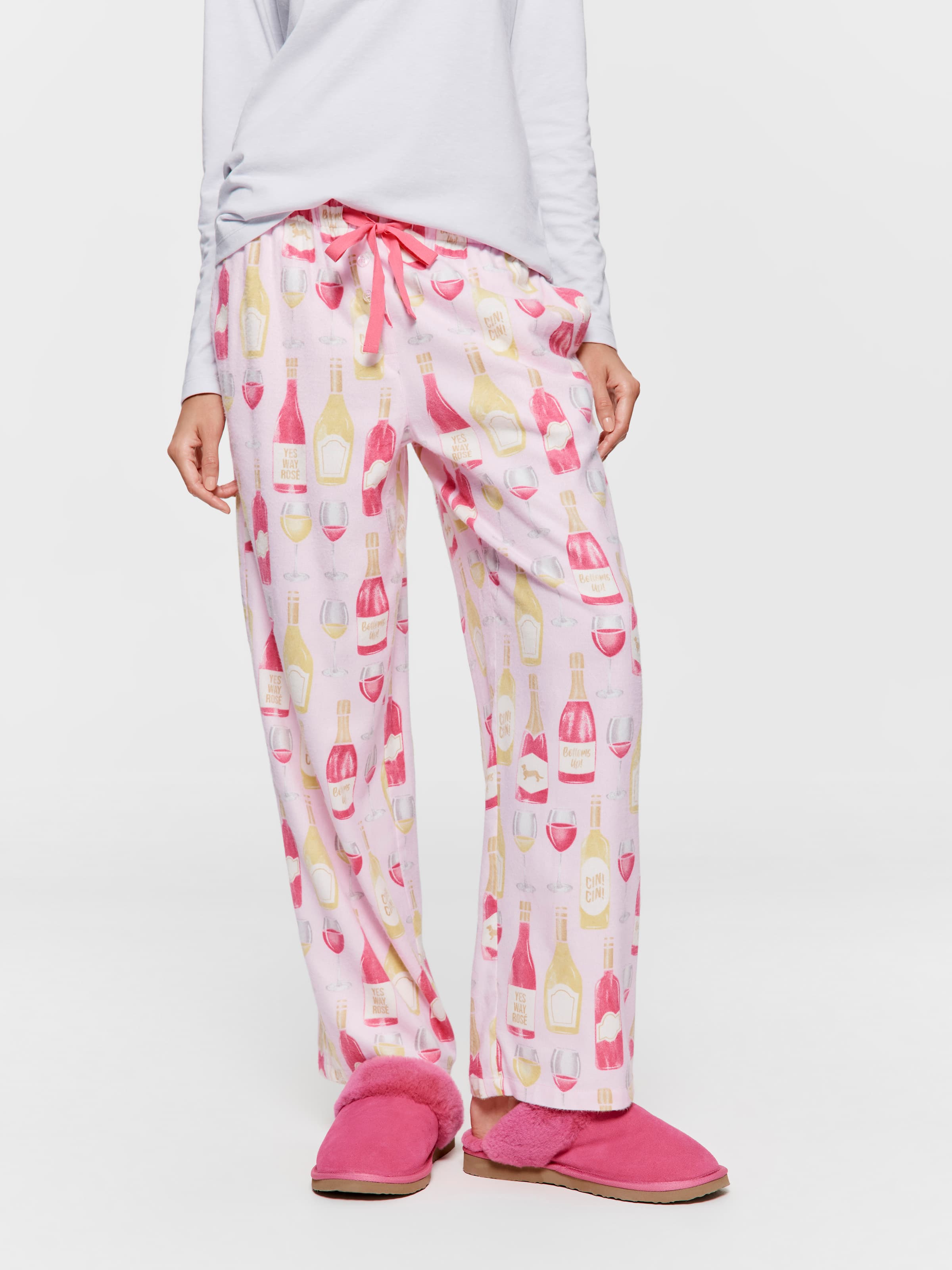 Wine Bamboo Flannelette Classic Pj Pant