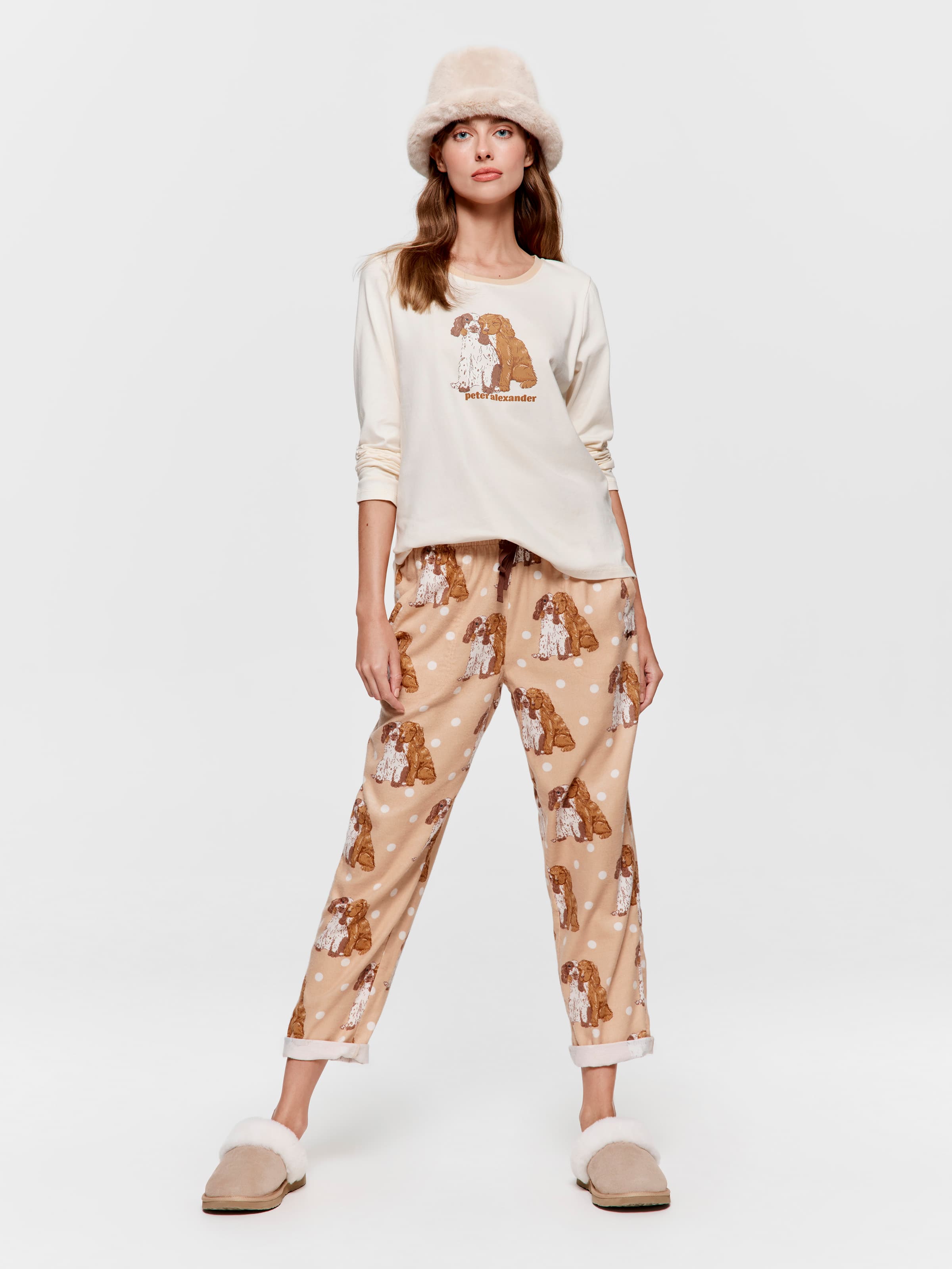 Puppy Love Bamboo Flannelette Roll Up Pj Pant