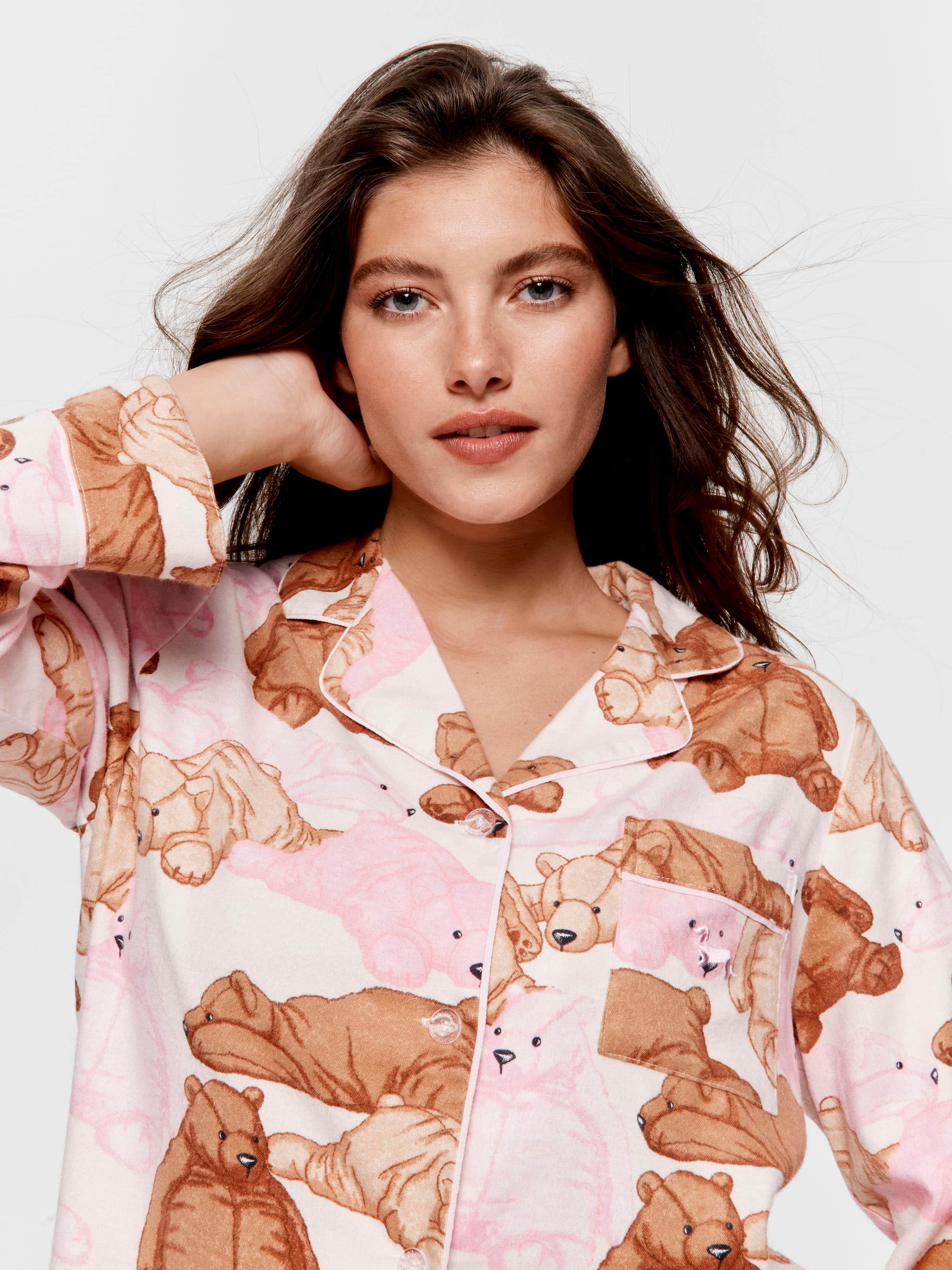 Pastel Bears Bamboo Flannelette Classic Pj Set