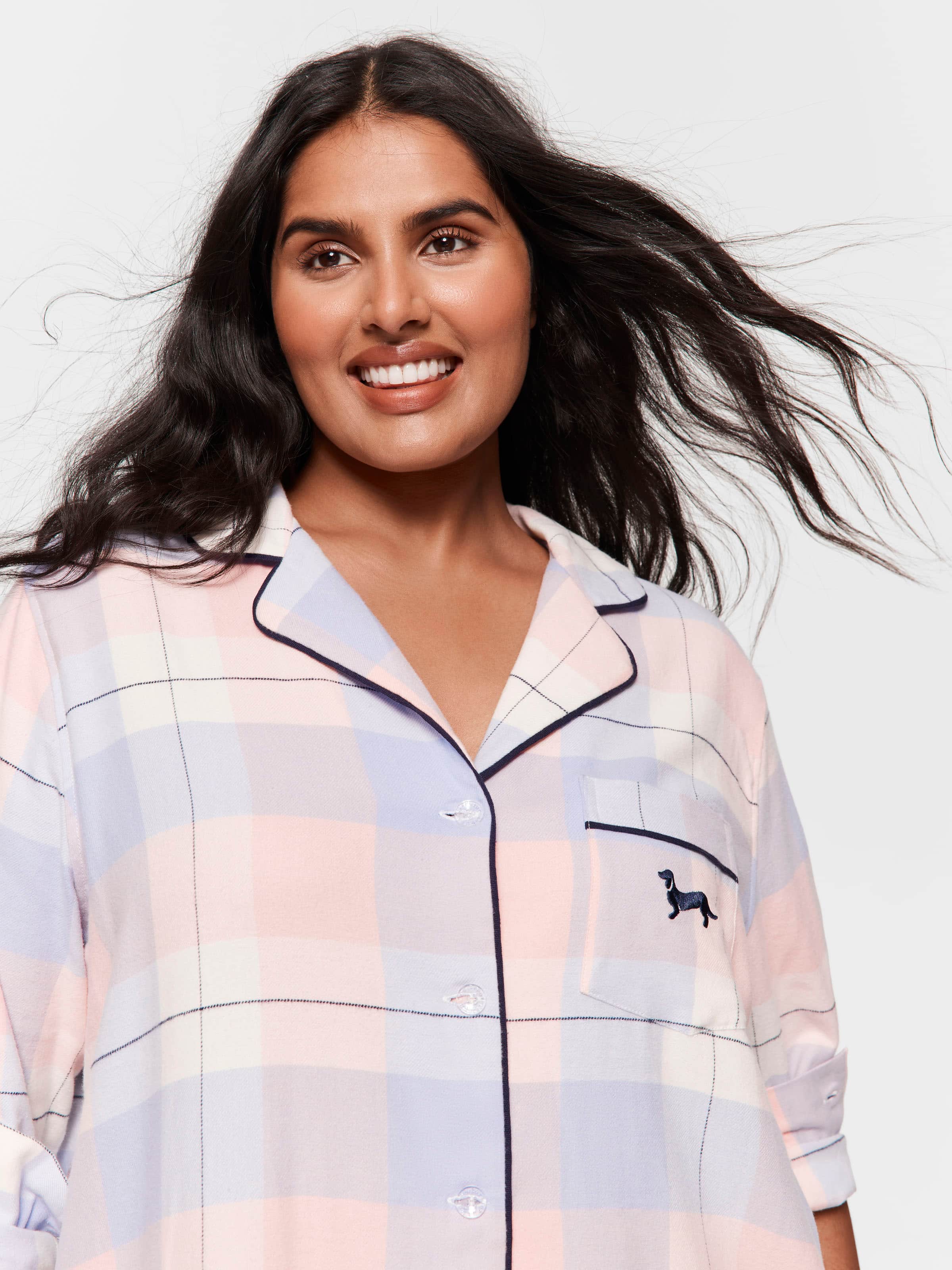 P.A. Plus Pastel Buffalo Check Flannelette Nightshirt