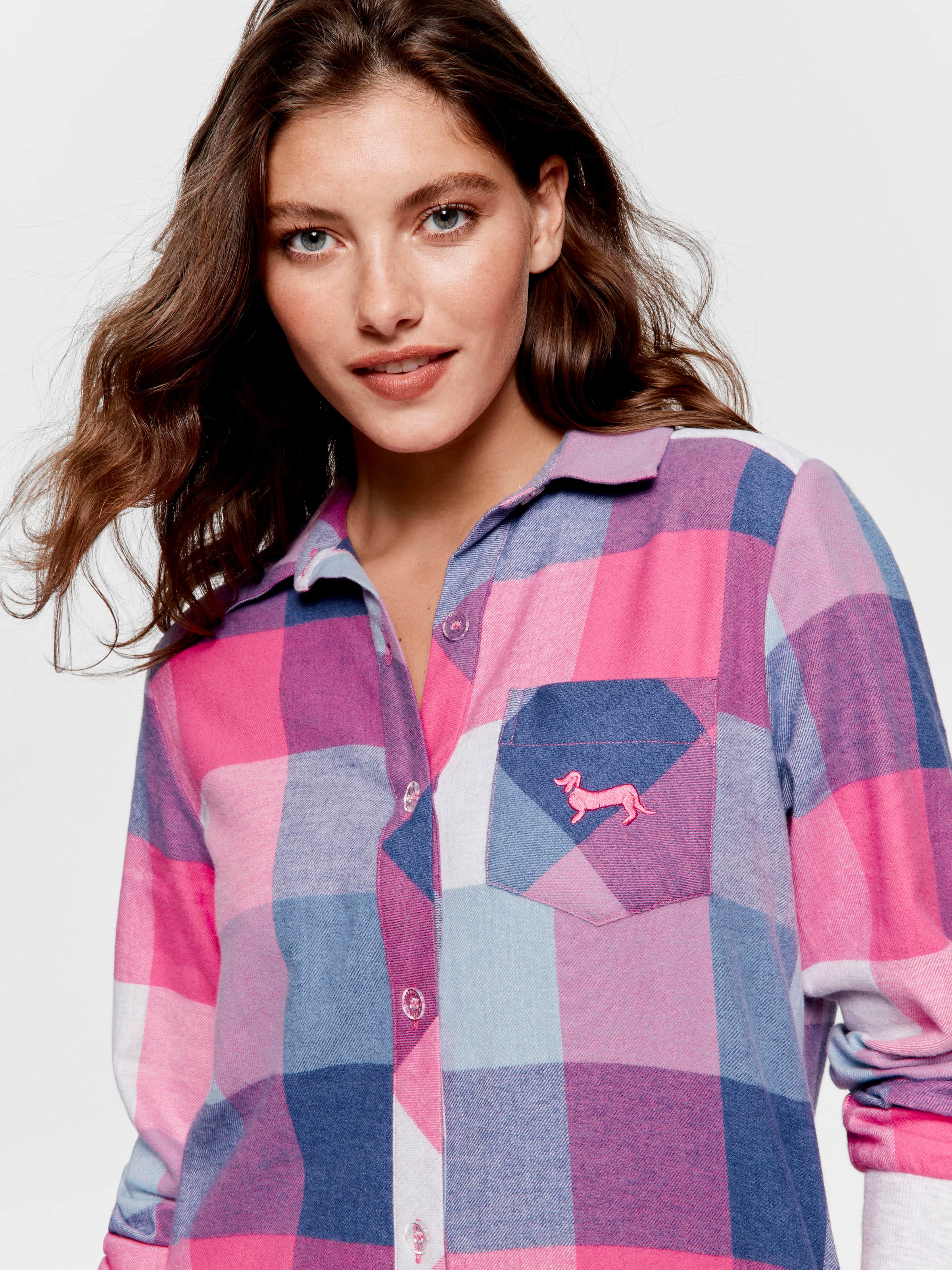 Buffalo Check Flannelette Long Sleeve Nightshirt