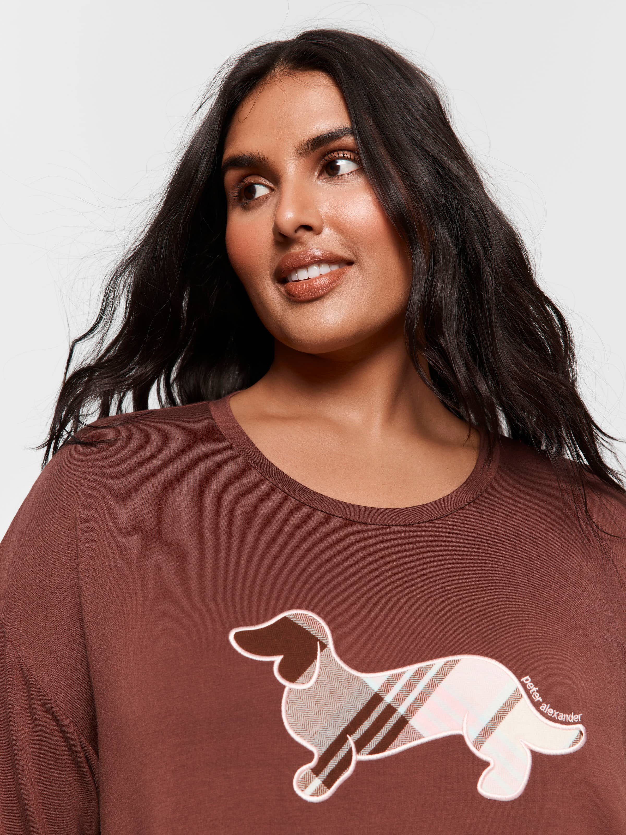 P.A. Plus Chocolate Applique Penny Sleep Tee