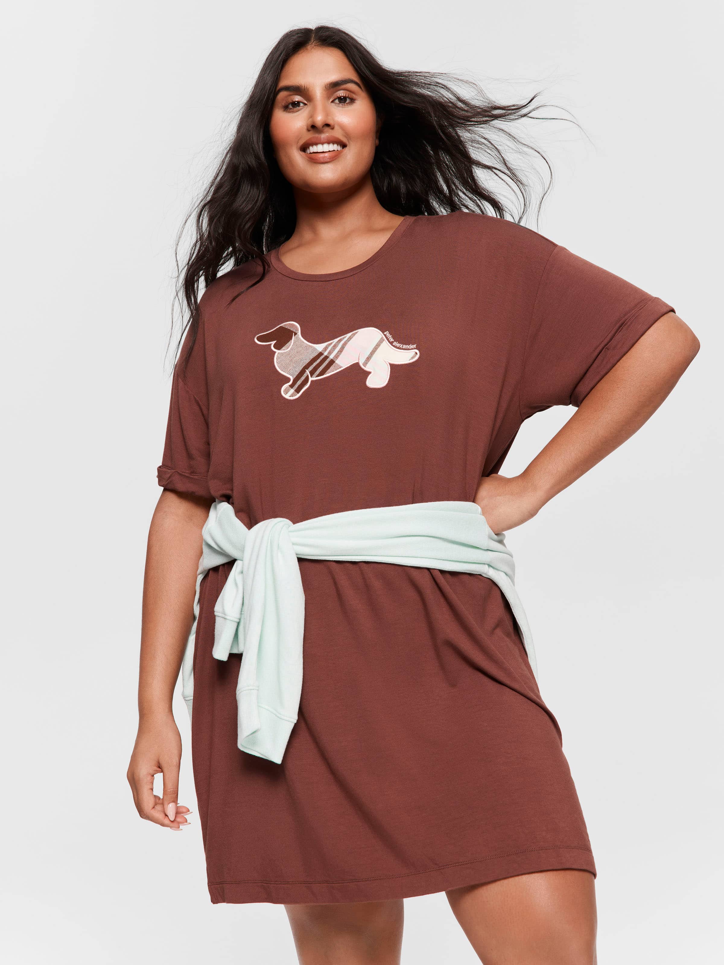 P.A. Plus Chocolate Applique Penny Sleep Tee