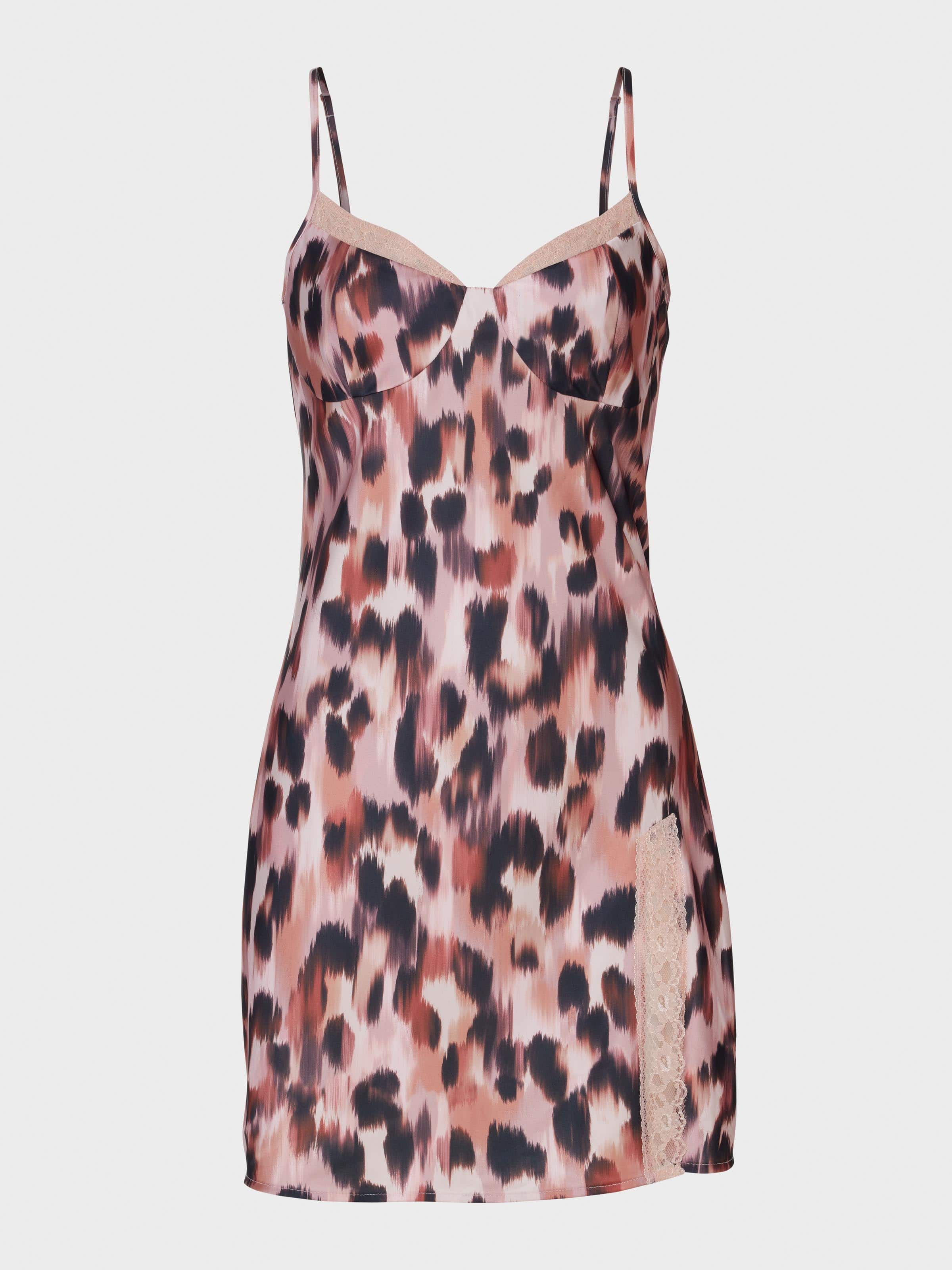 Image for Leopard Lace Trim Slip Nightie from JustGroupNZ