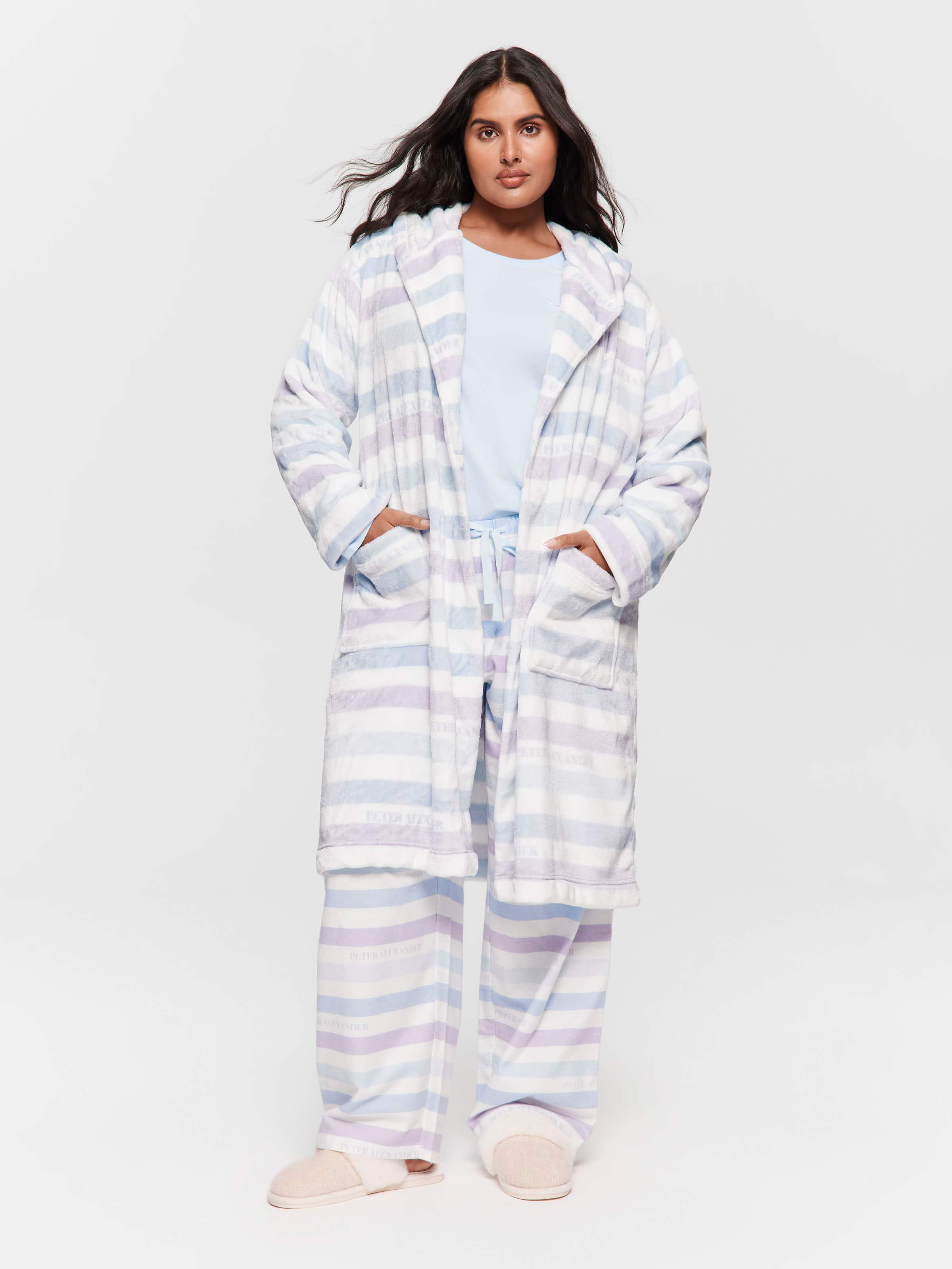 P.A. Plus Branded Stripe Hooded Gown