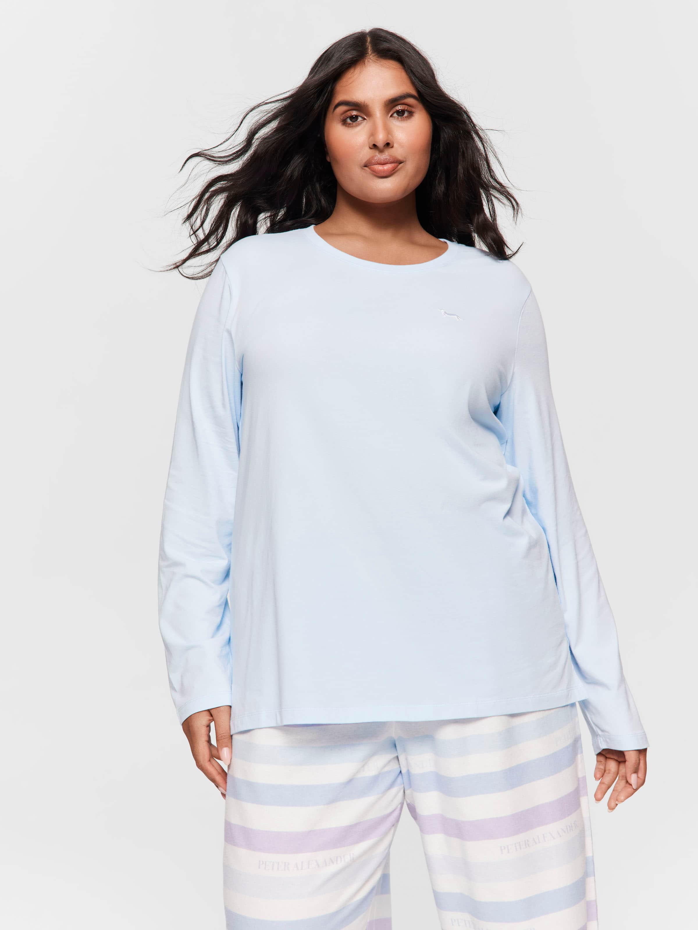 P.A. Plus Pale Blue Long Sleeve Top