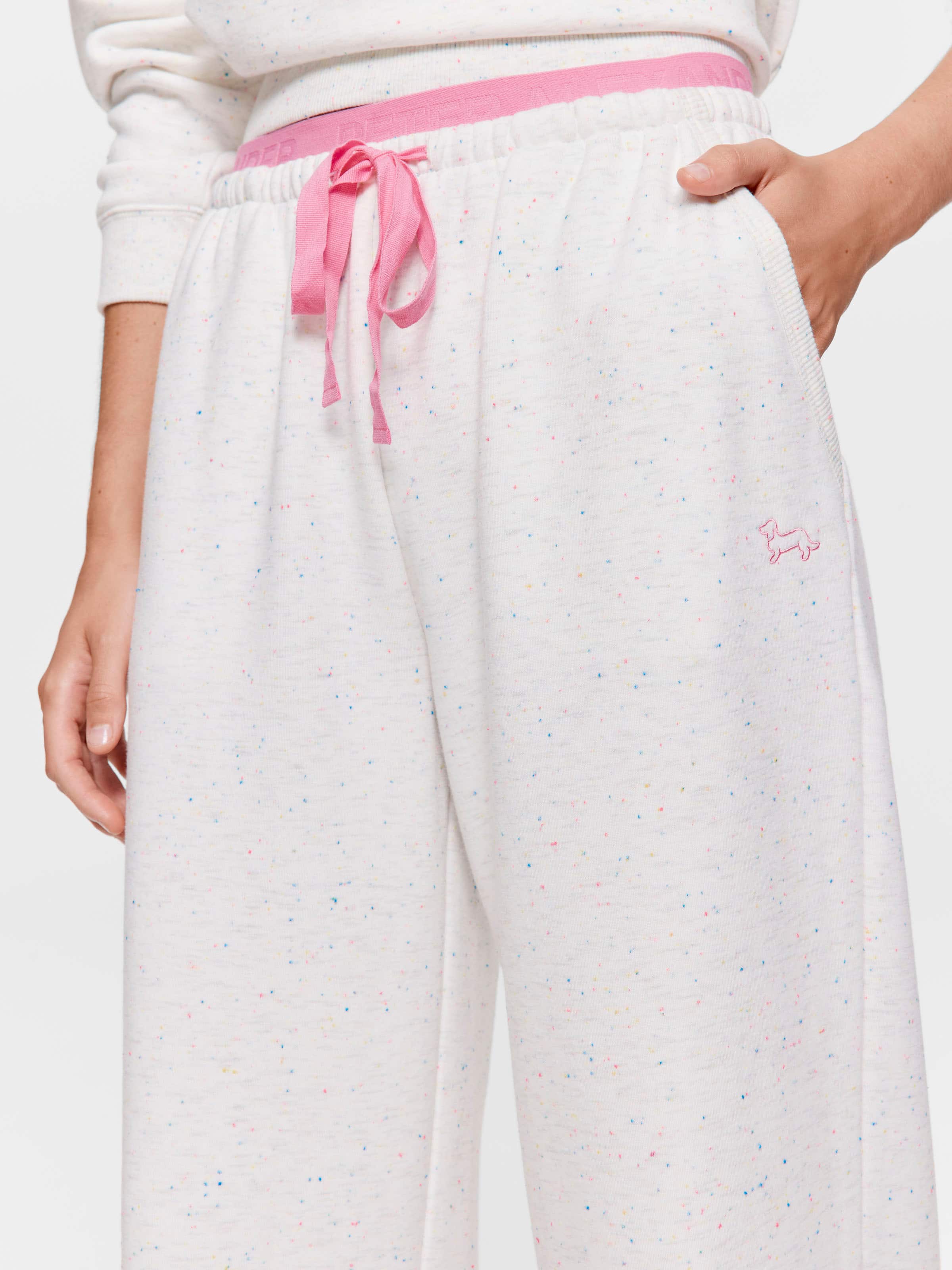 Speckle Fleece Wide Leg Pj Pant