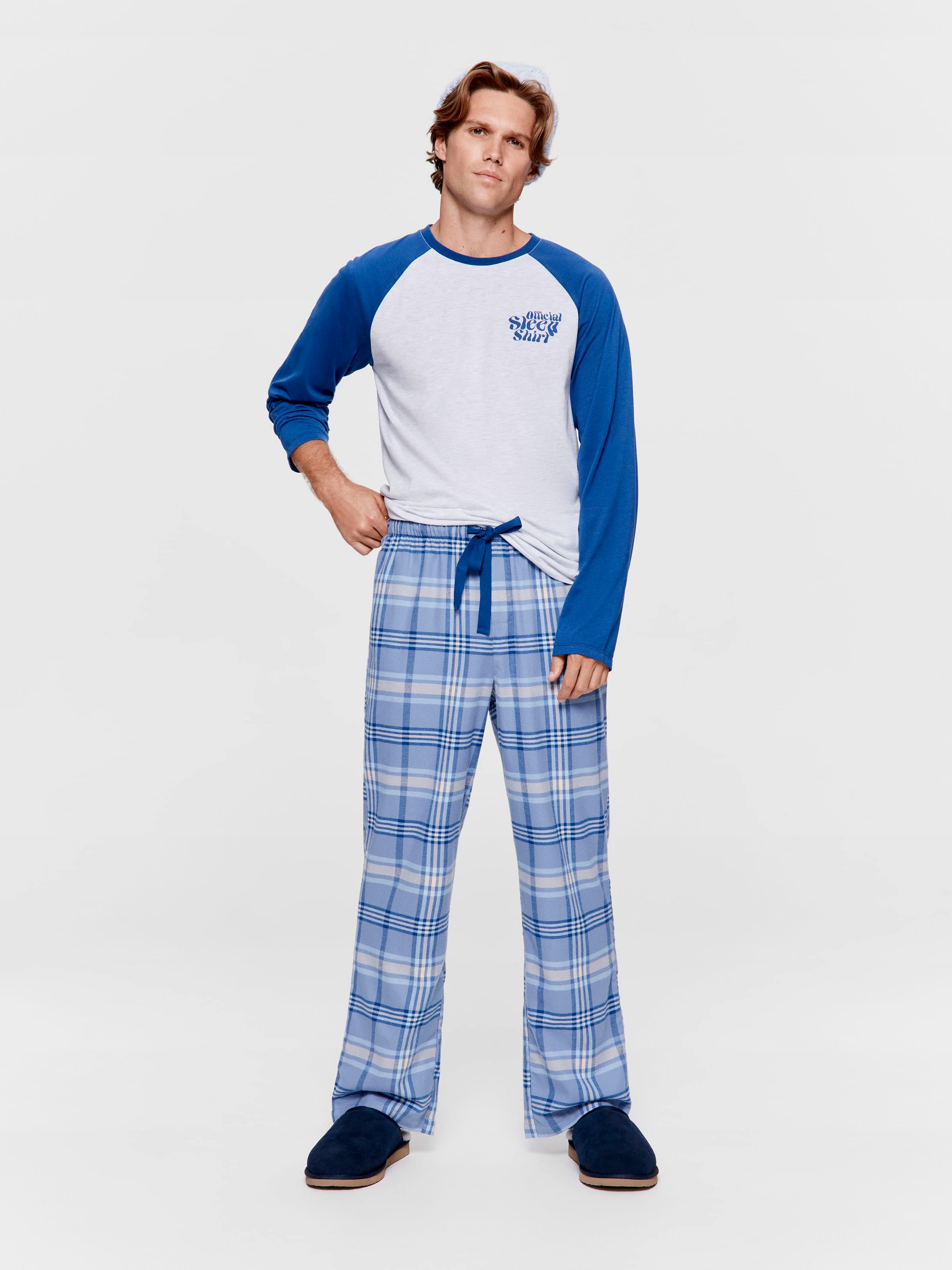 Blue Check Pj Pant