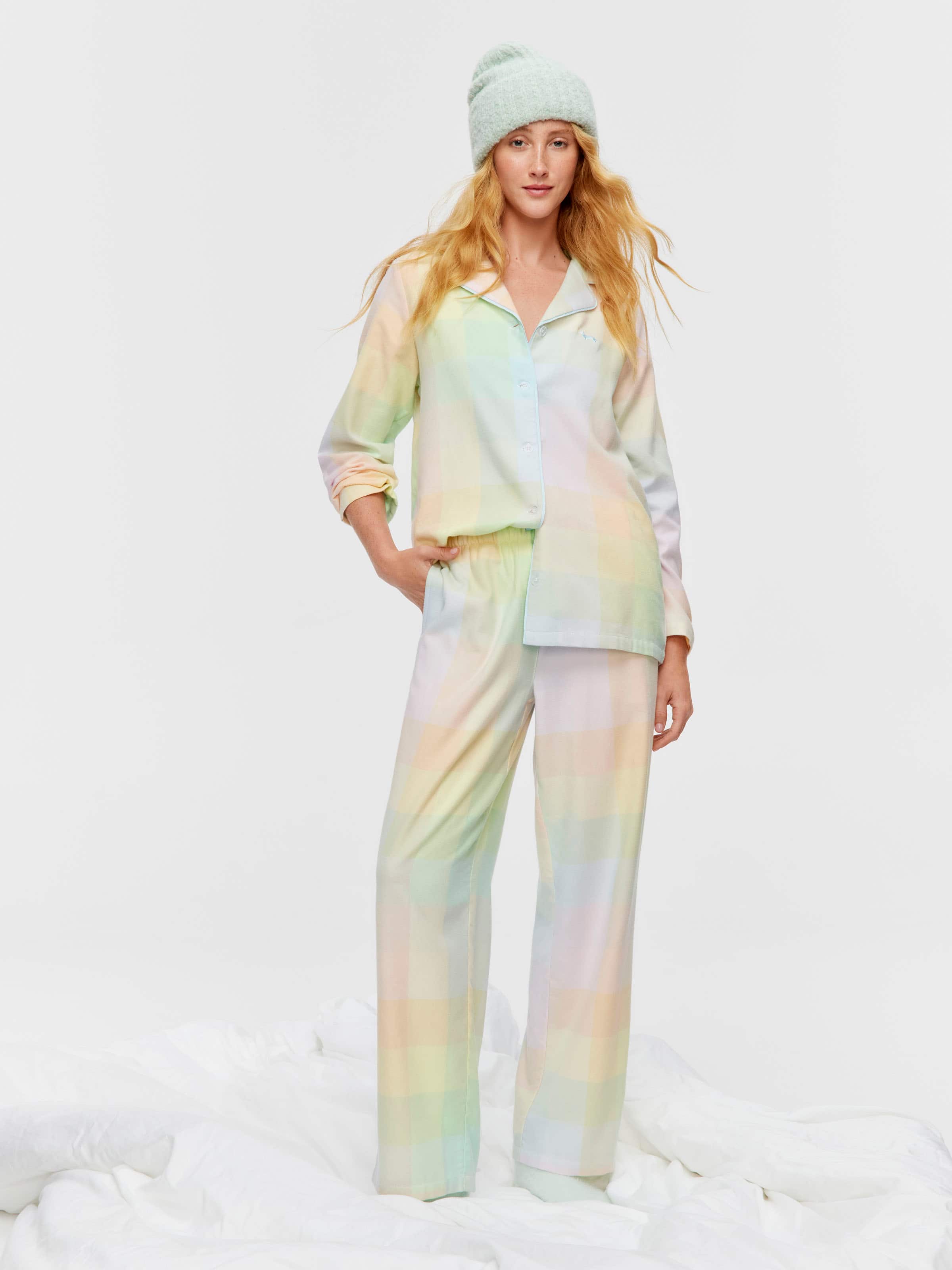 Rainbow Check Classic Flannelette Pj Set