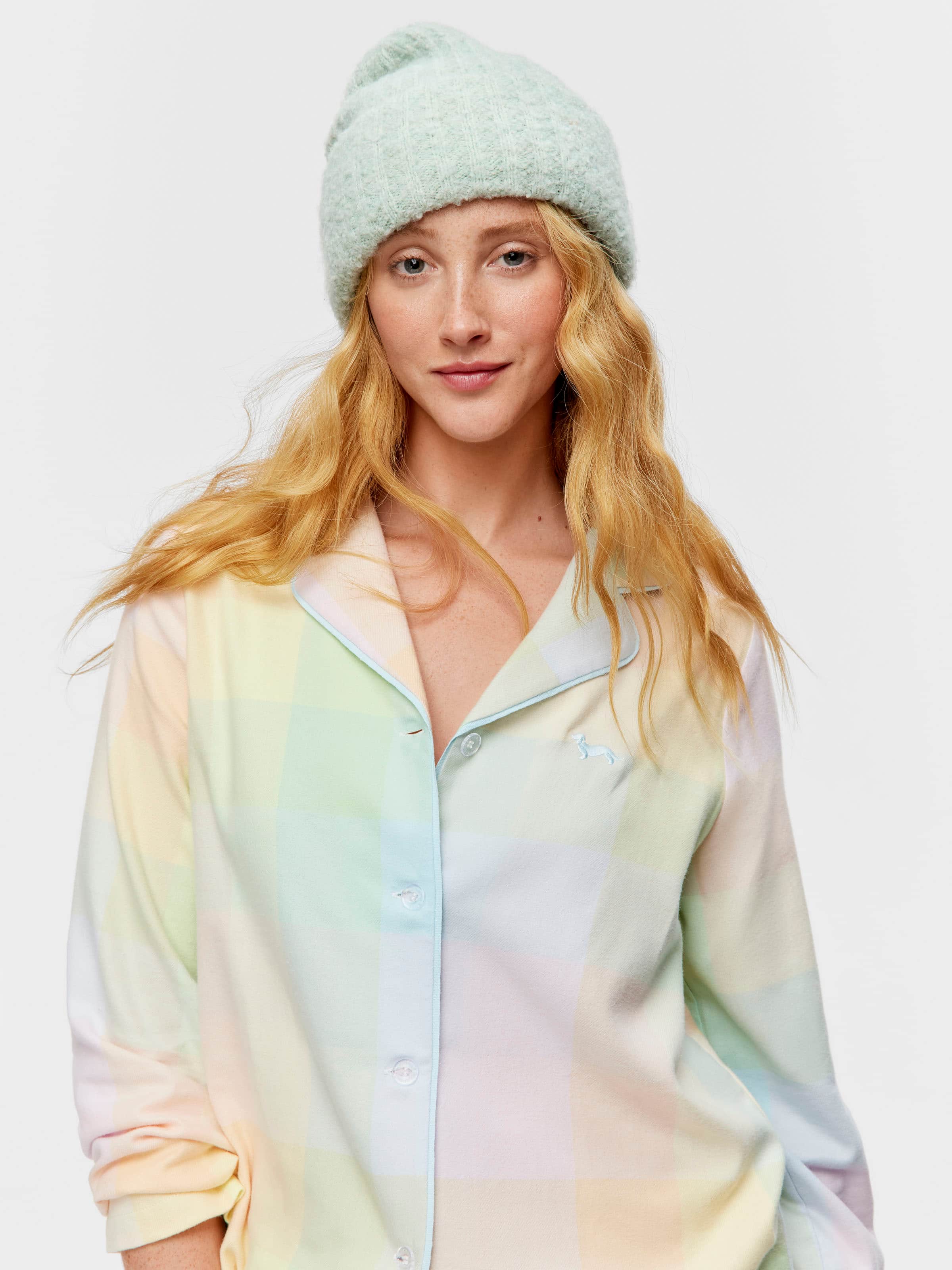 Rainbow Check Classic Flannelette Pj Set
