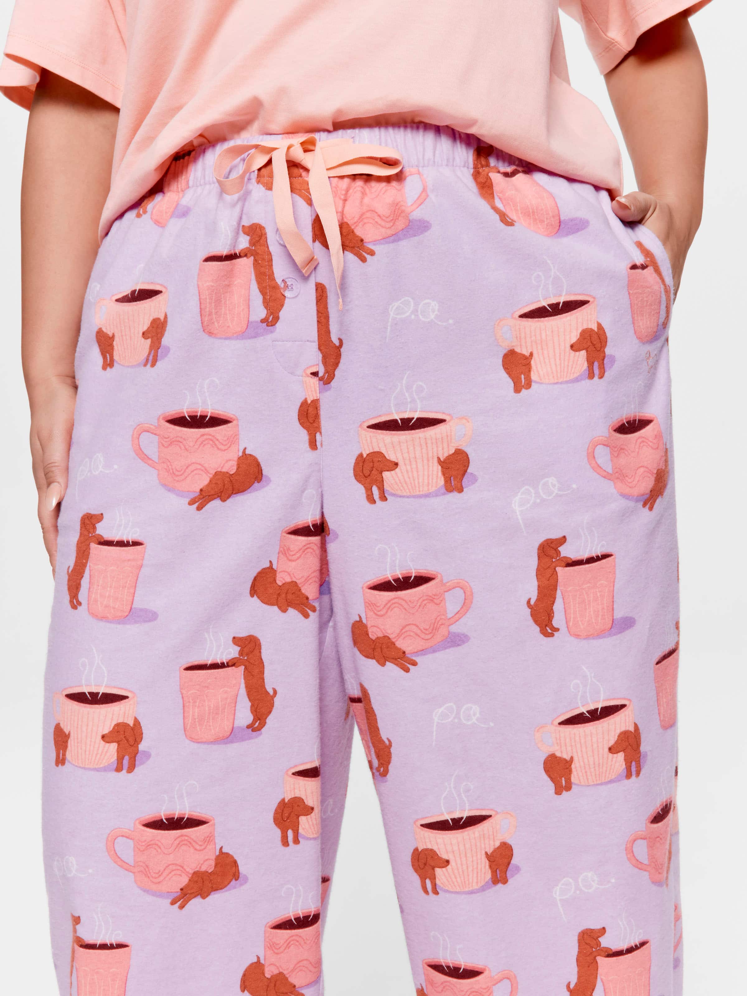 P.A. Plus Daxie Loves Coffee Flannelette Pj Pant