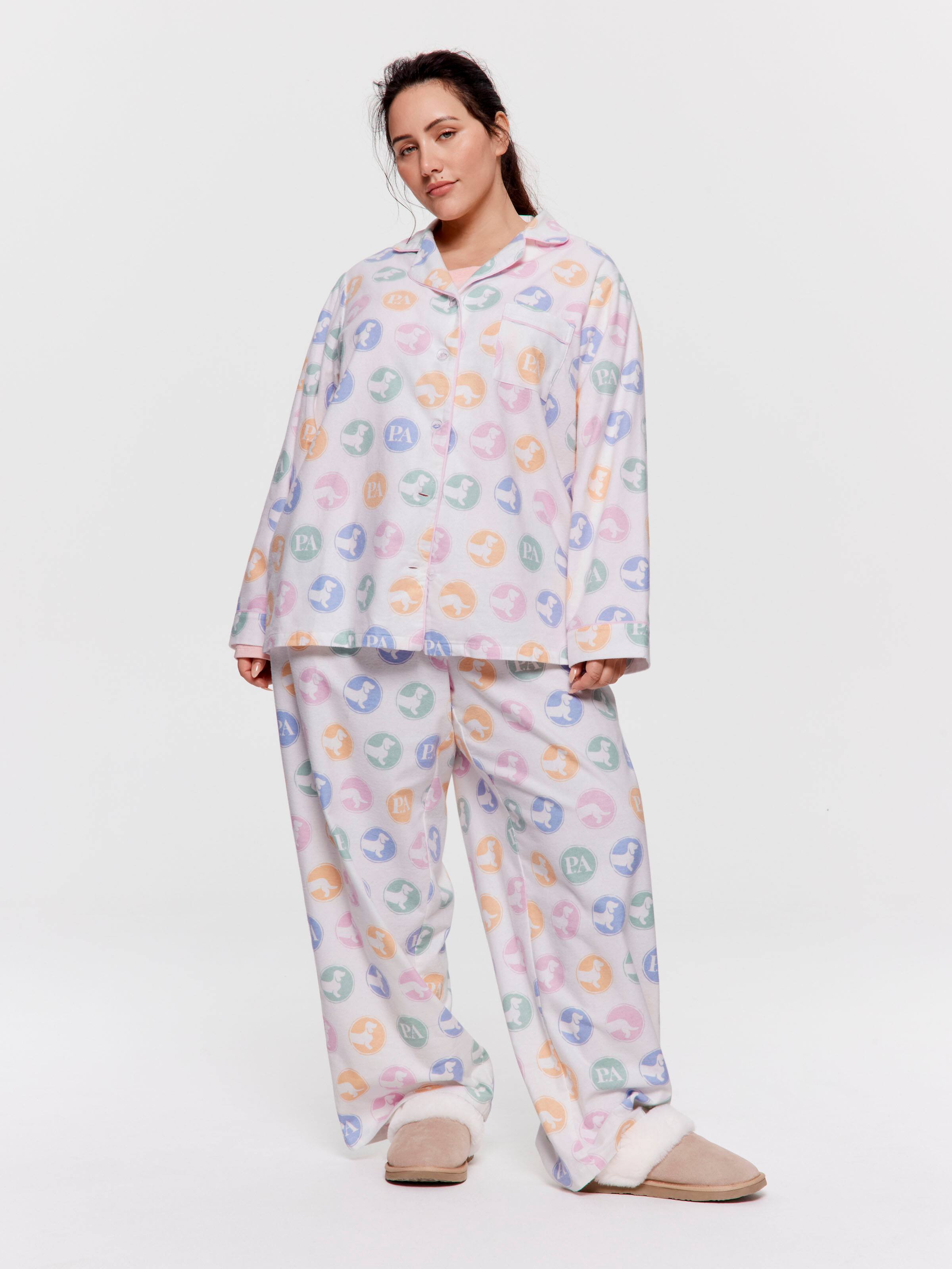 P.A. Plus Penny Spot Classic Flannelette Pj Set