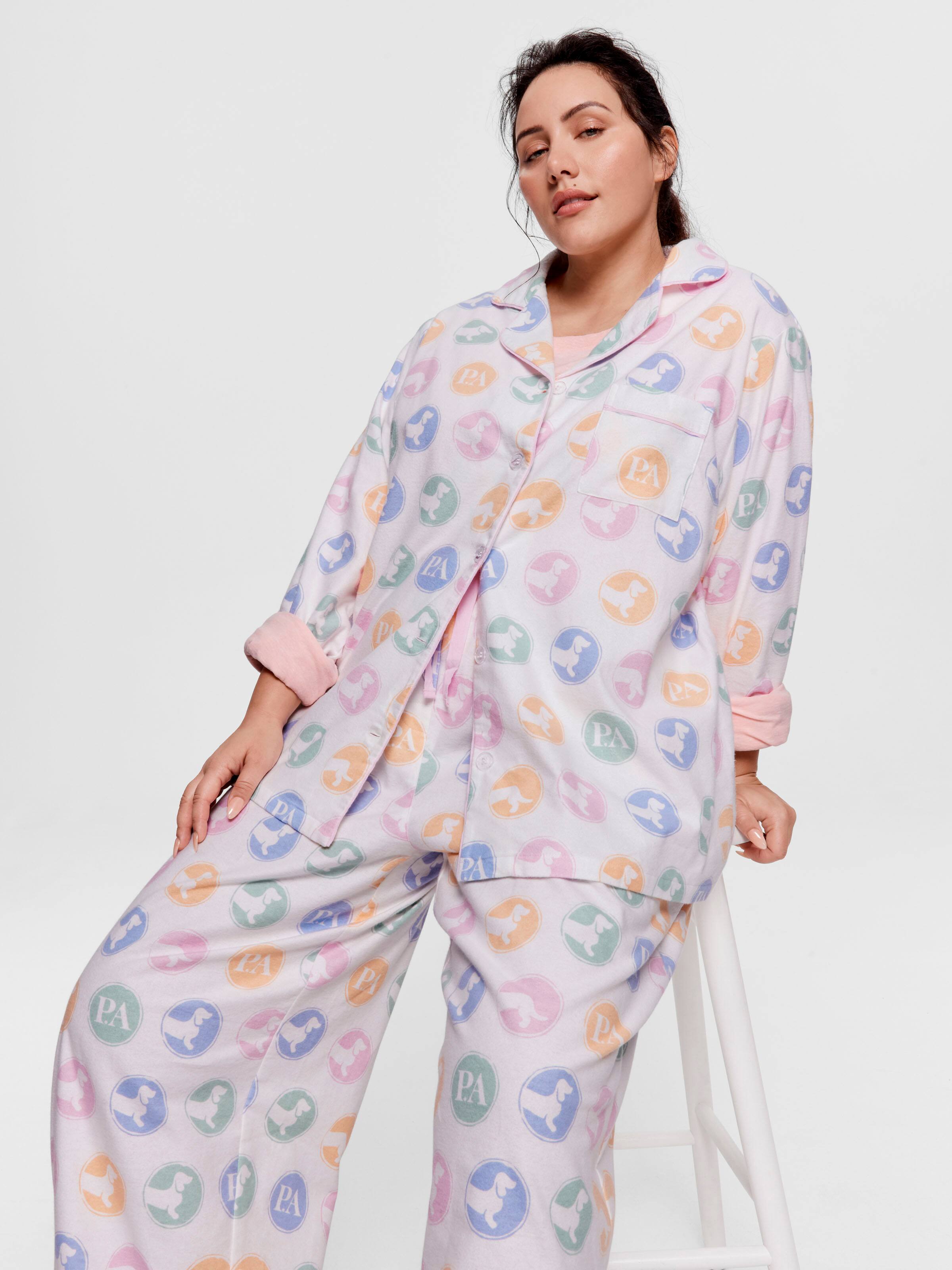 P.A. Plus Penny Spot Classic Flannelette Pj Set