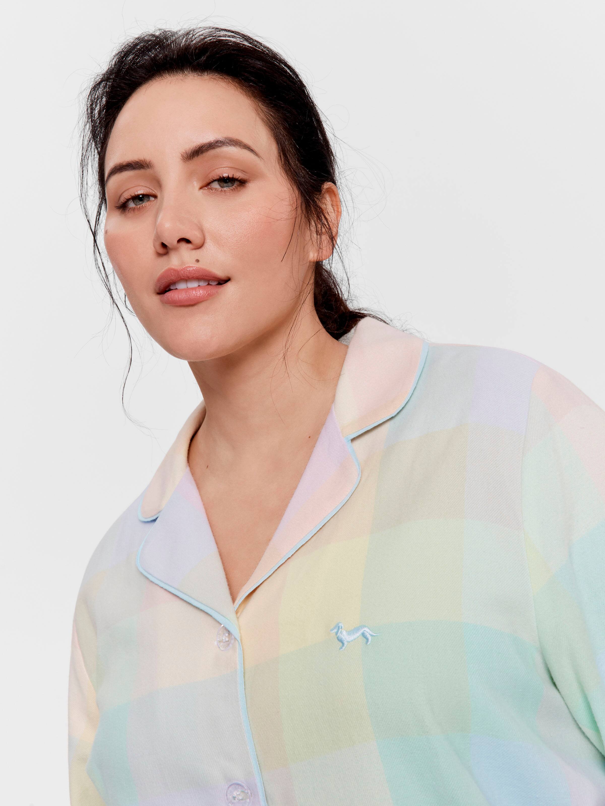 P.A. Plus Rainbow Check Classic Flannelette Pj Set