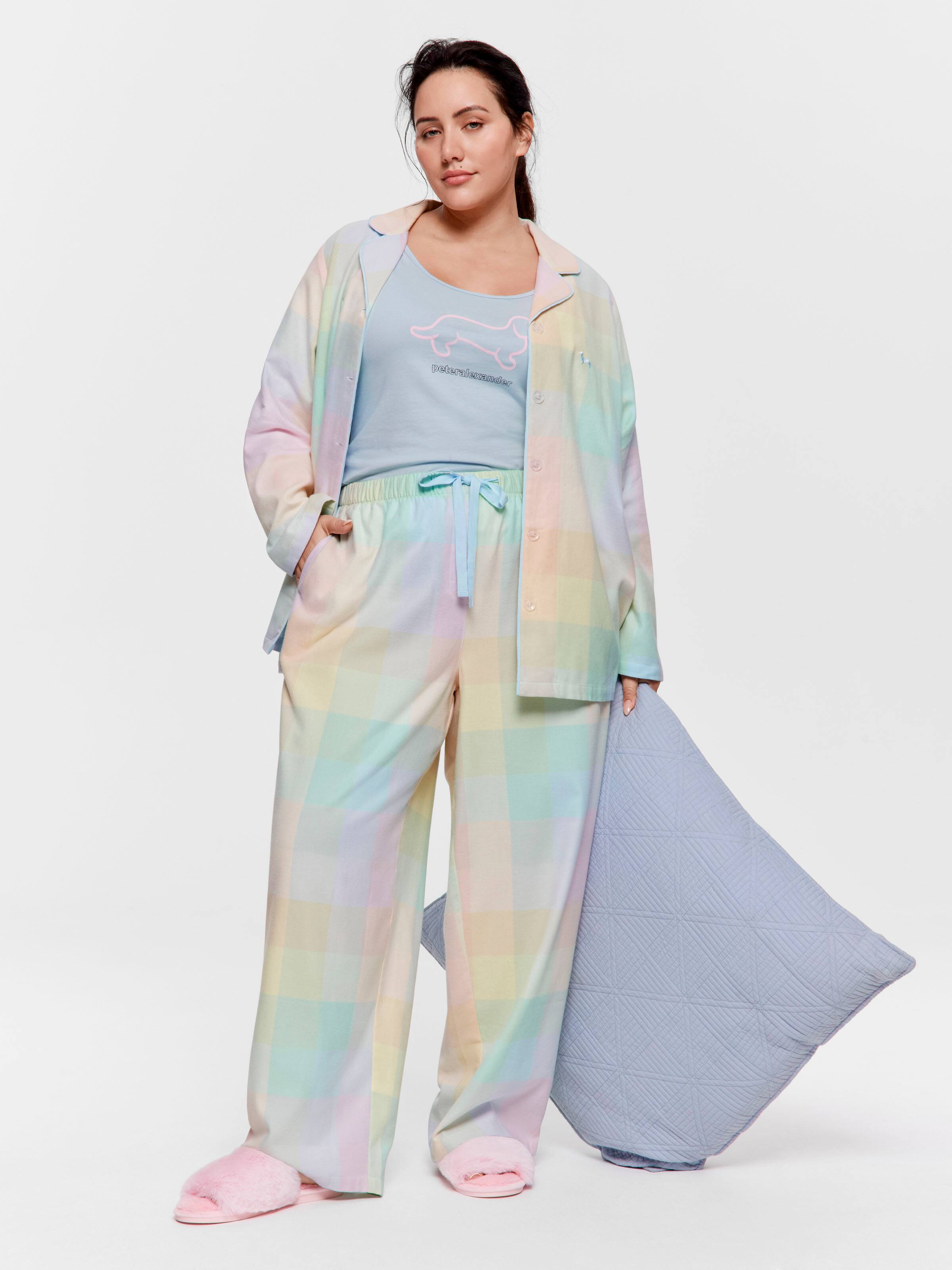 P.A. Plus Rainbow Check Classic Flannelette Pj Set