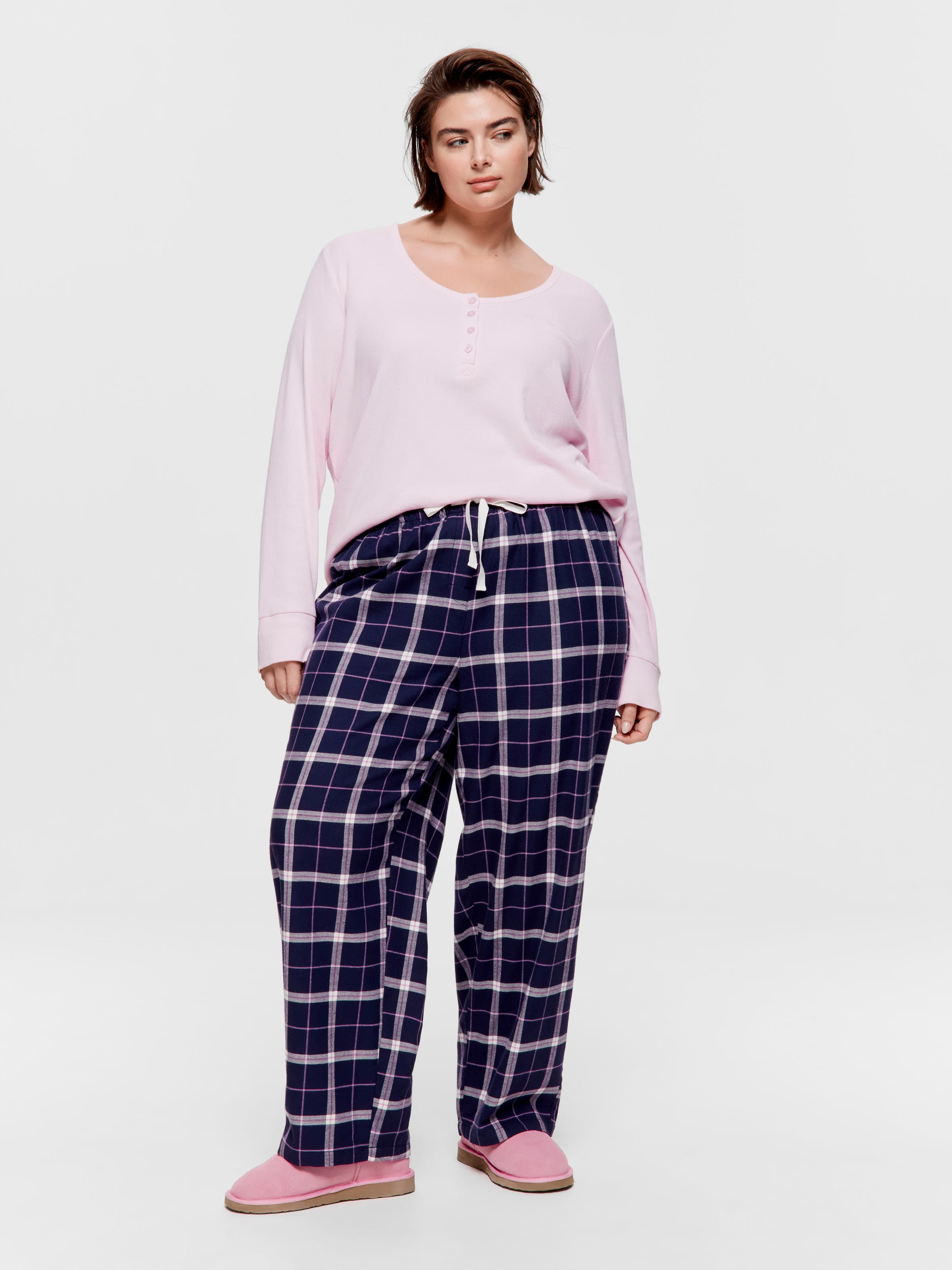P.A. Plus Navy Check Classic Flannelette Pj Pant