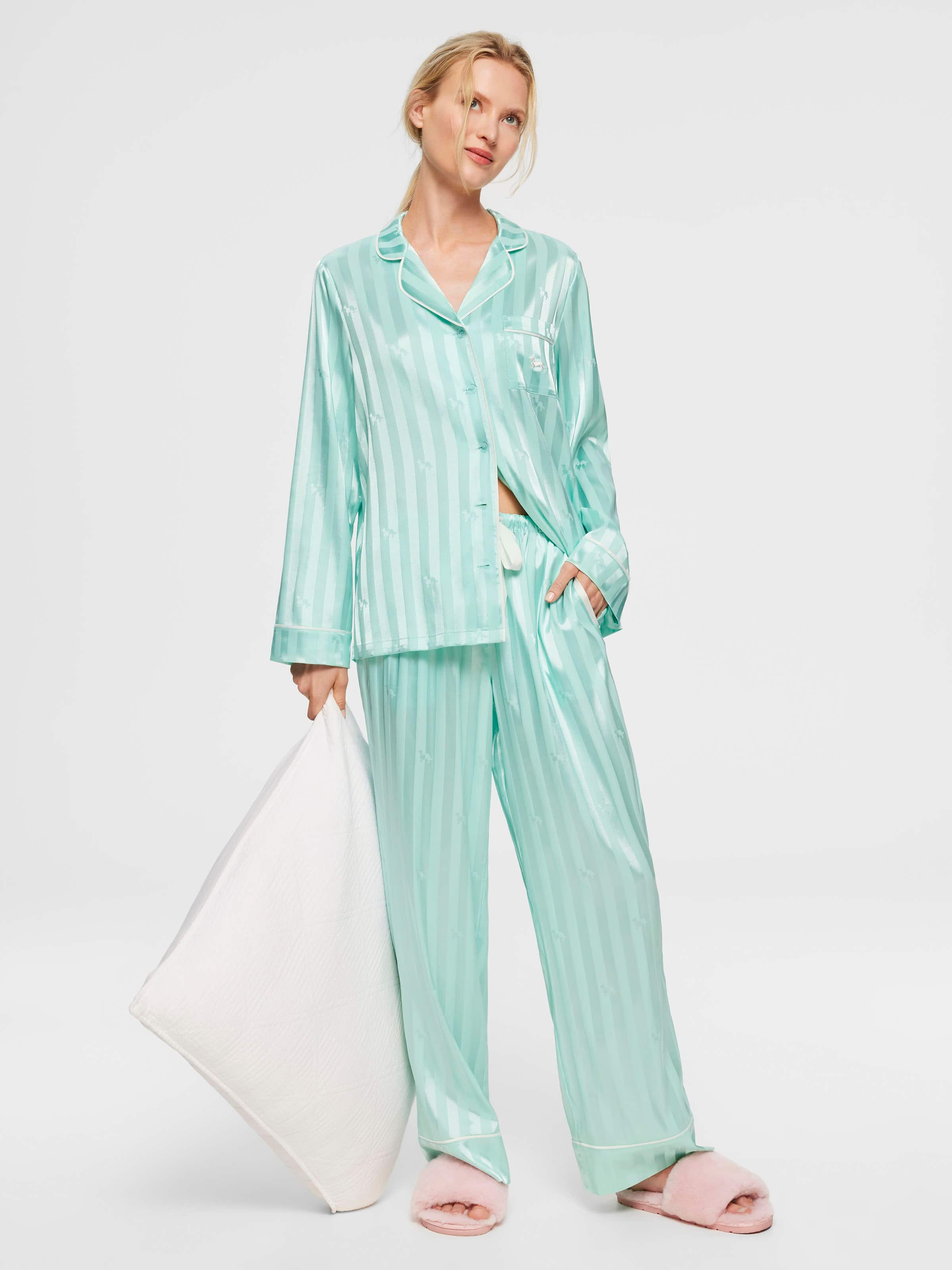 Mint green best sale satin pyjamas