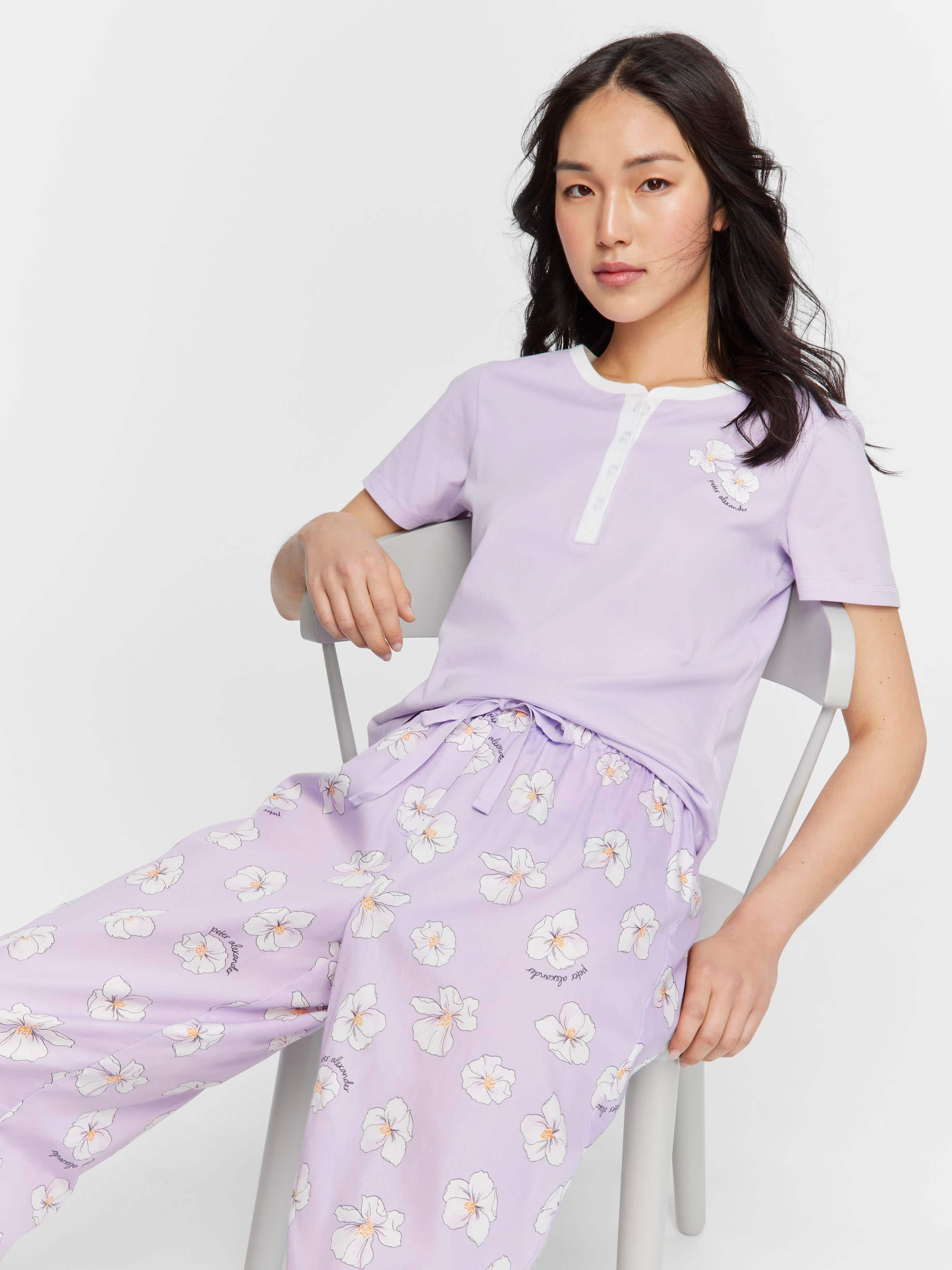 Lilac Floral 3/4 Pj Pant - Peter Alexander Online