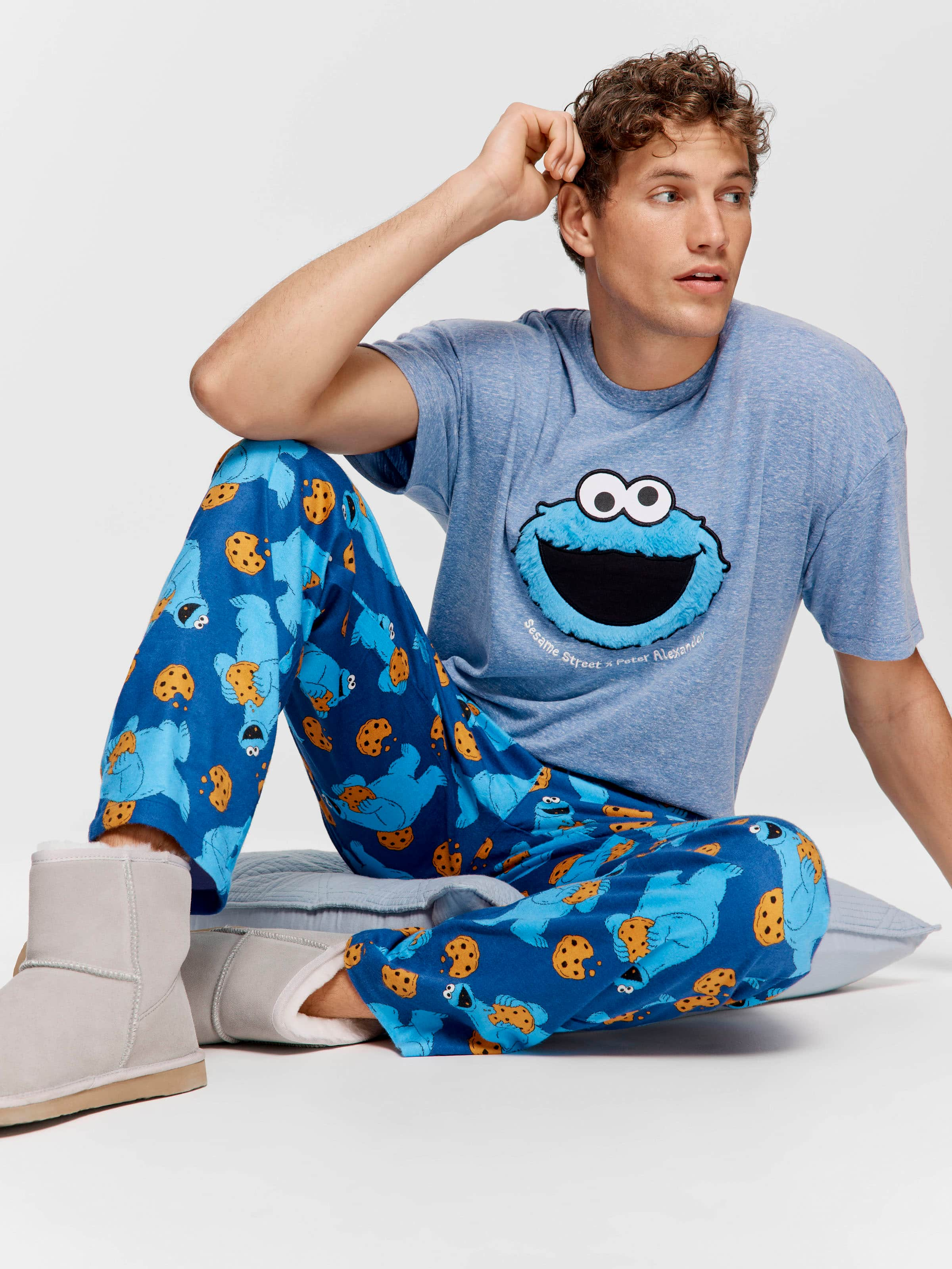 Cookie Monster Bamboo Flannelette Pj Pant - Peter Alexander Online