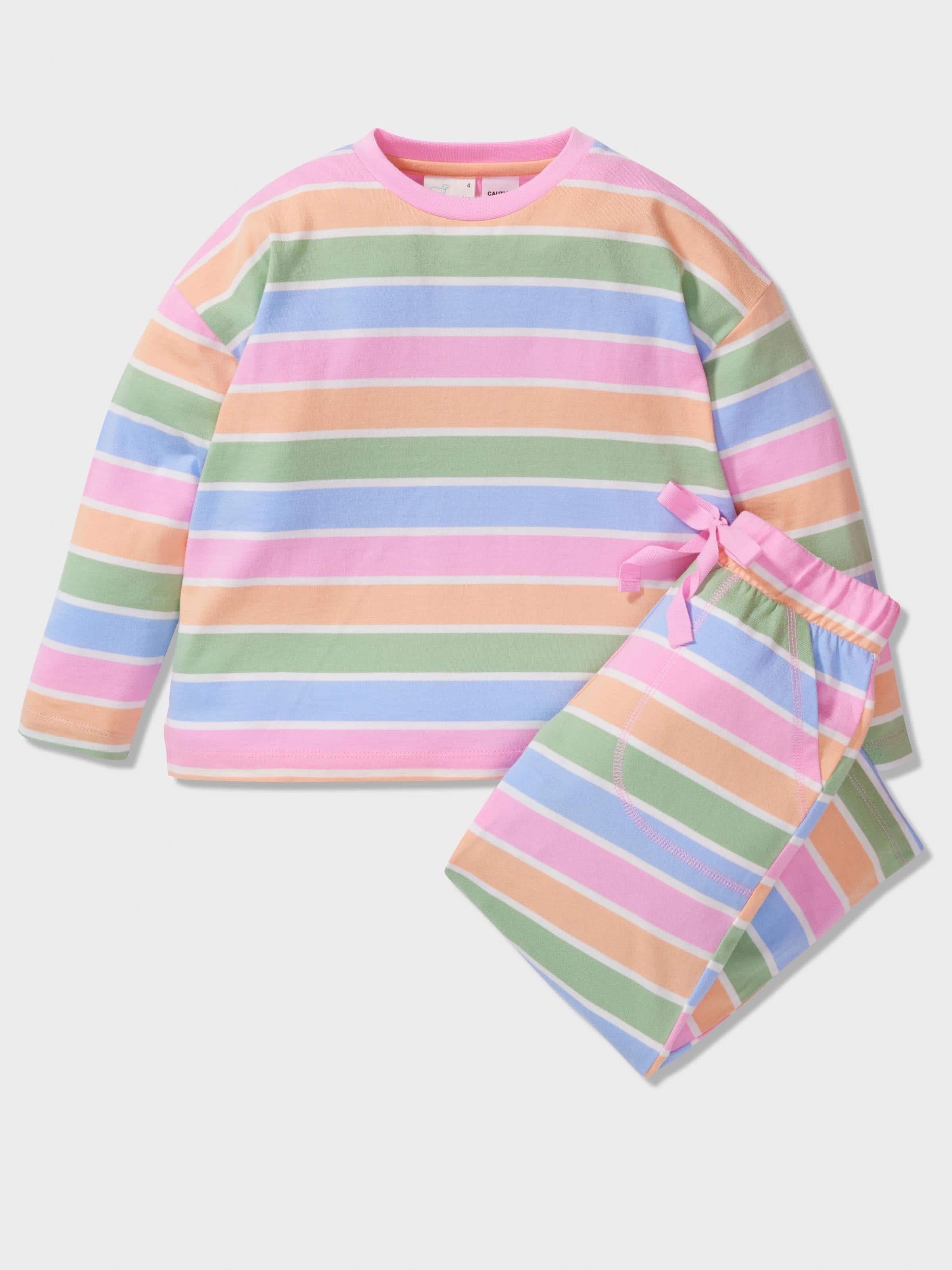 Girls Pastel Stripe Pj Set - Peter Alexander Online